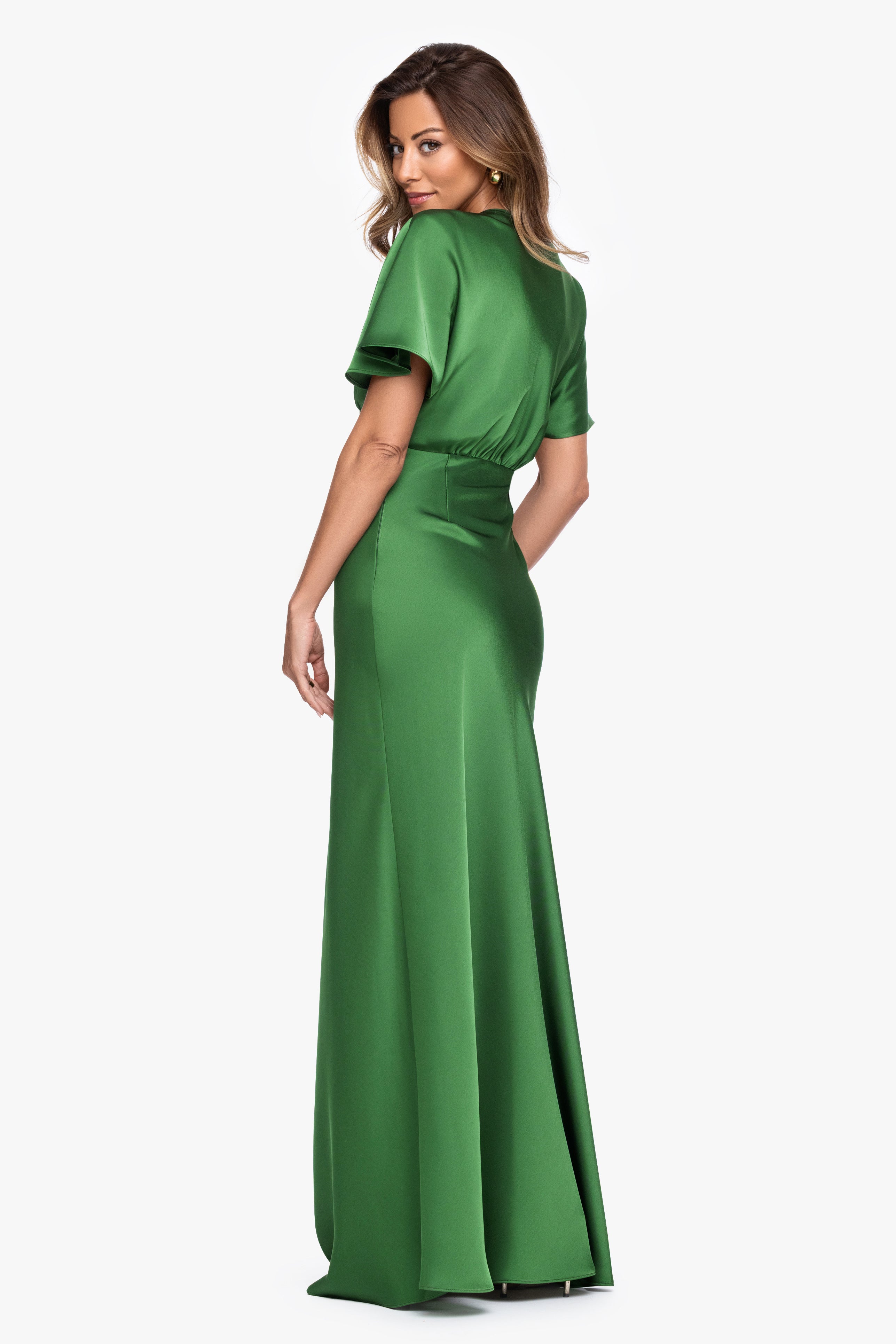 "Sheryl" Satin V-Neck Dress