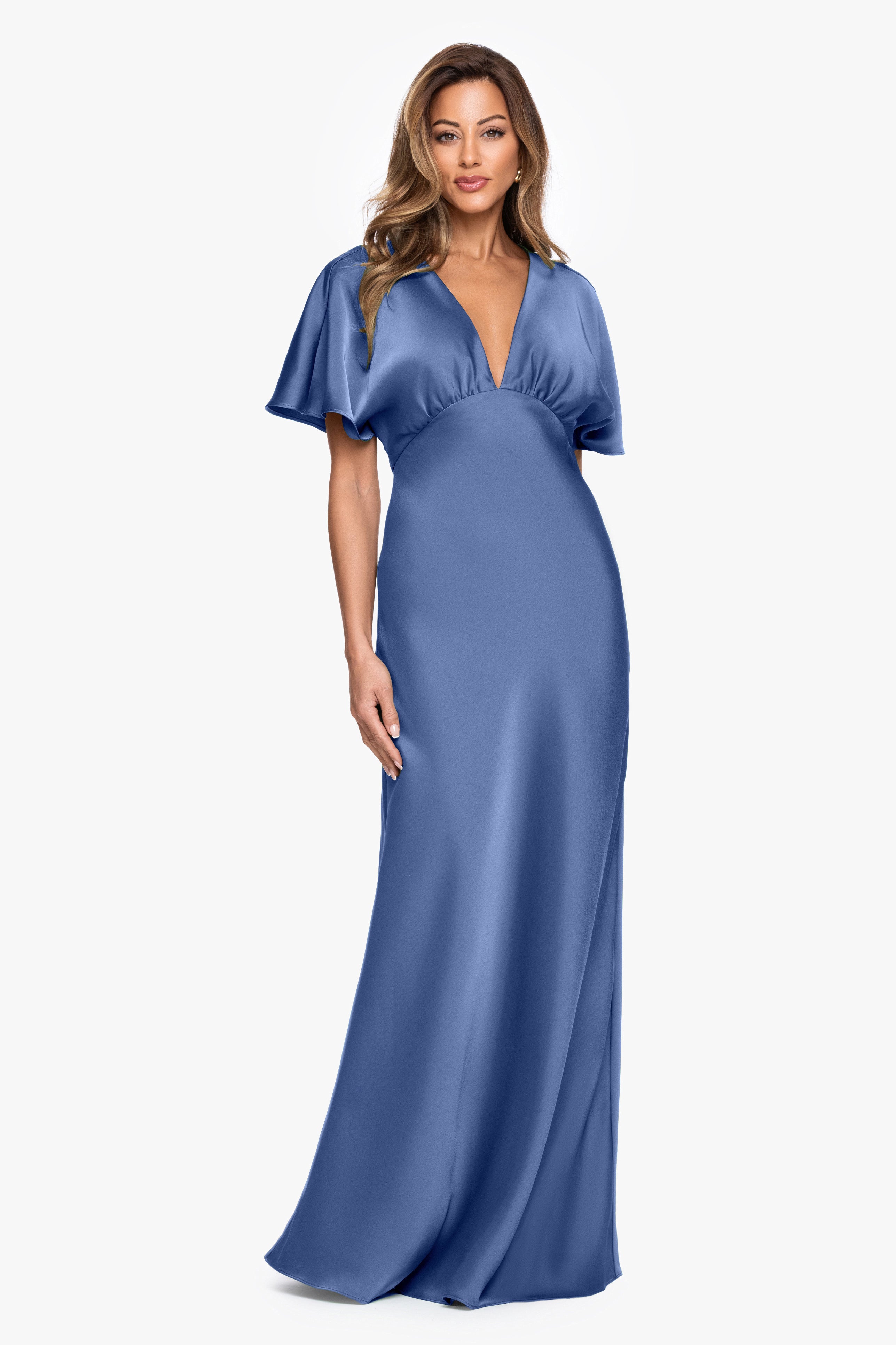 "Sheryl" Satin V-Neck Dress
