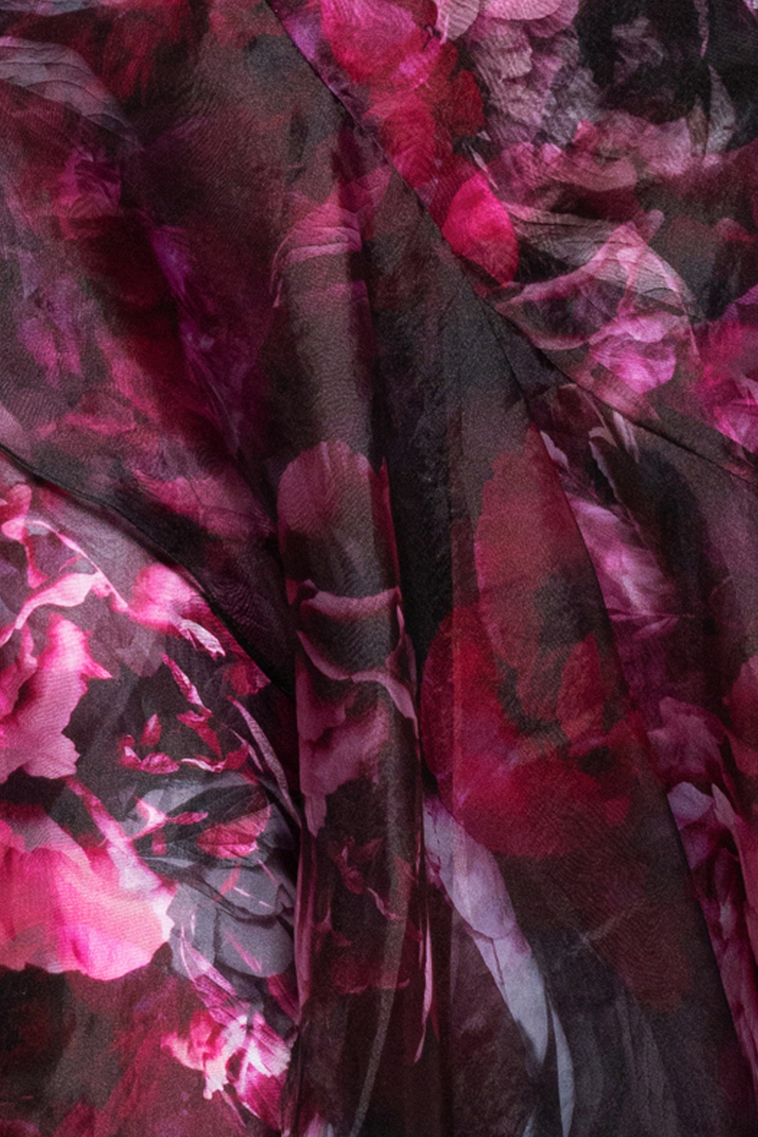 "Klara" Printed Organza Strapless Dress