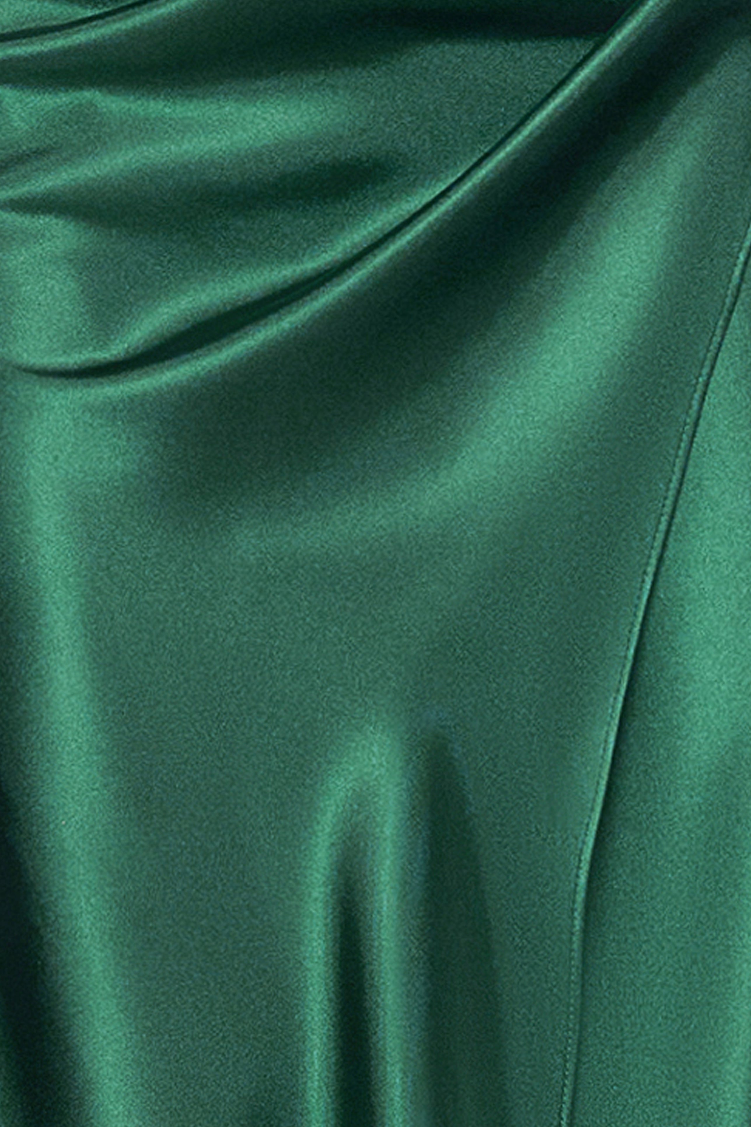 "Tatum" Satin Cowl Mock Neck Dress