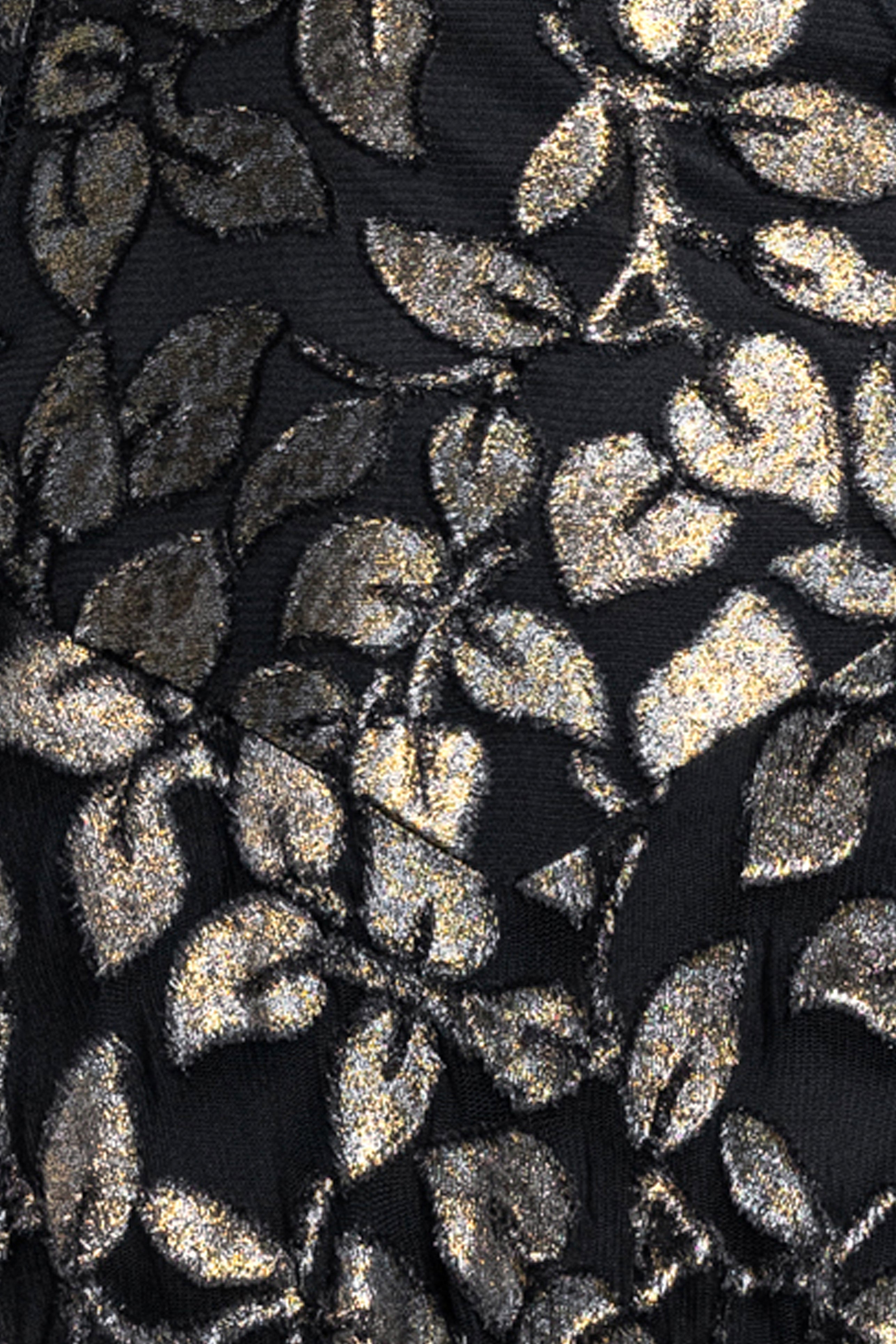 "Odette" Flower Burnout Foil Dress