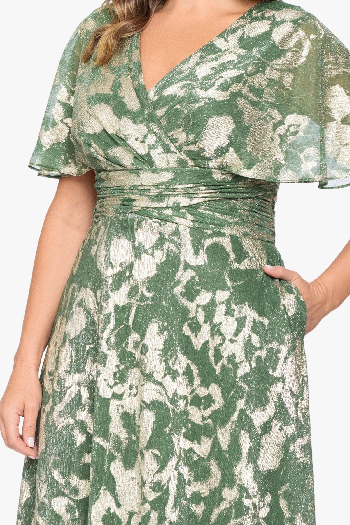 Plus "Rachel" Crinkle Short Sleeve Printed Dress