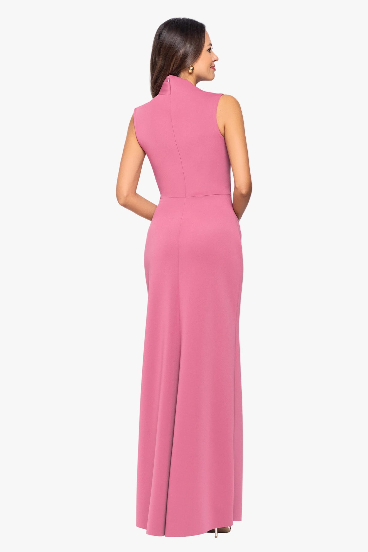 "Mitch" Techno Scuba Asymmetrical Neckline Dress