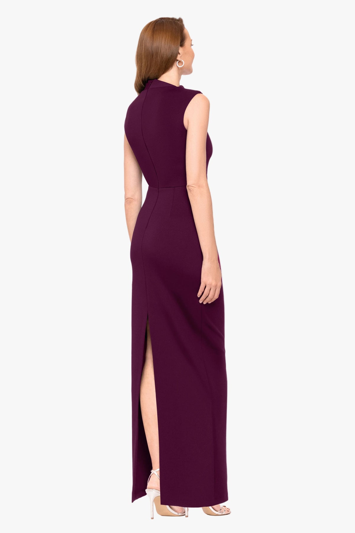 "Mitch" Techno Scuba Asymmetrical Neckline Dress