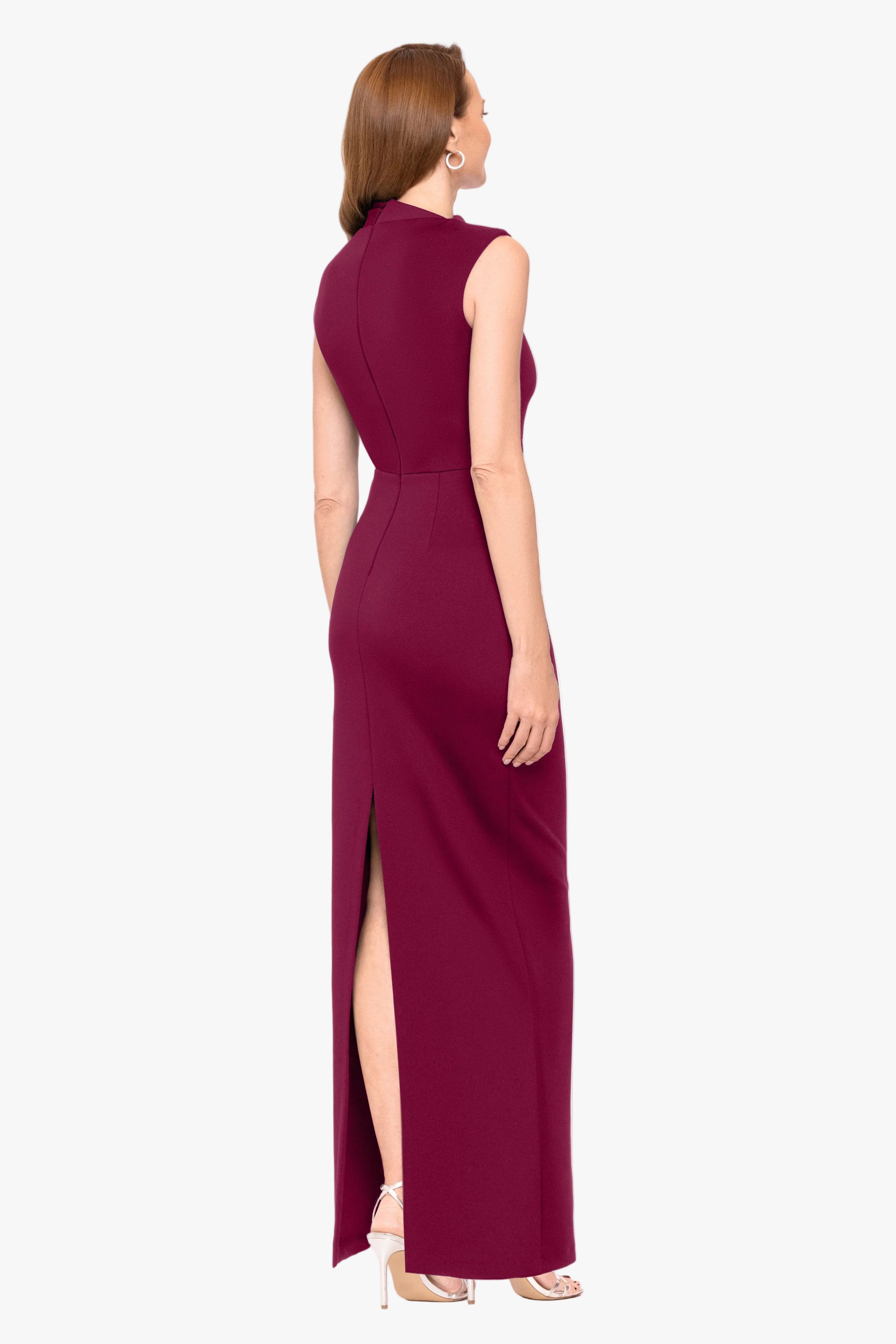 "Mitch" Techno Scuba Asymmetrical Neckline Dress