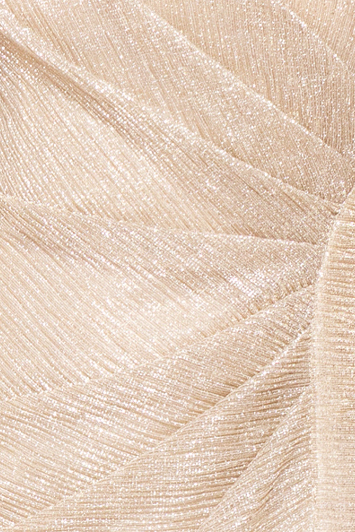 "Melinda" Metallic Crinkle Cape Dress