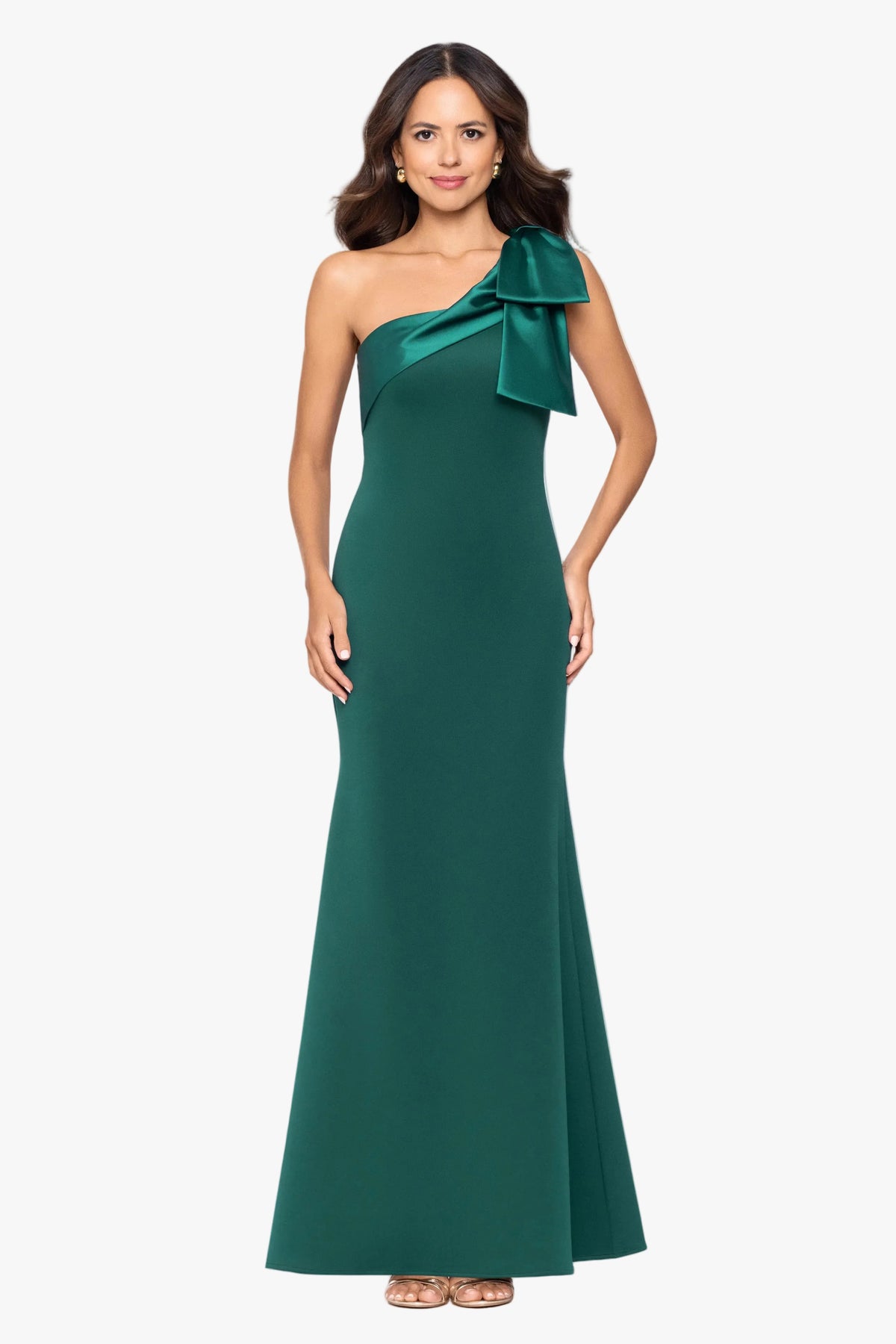 "Jeannie" Techno Scuba & Satin Bow Dress
