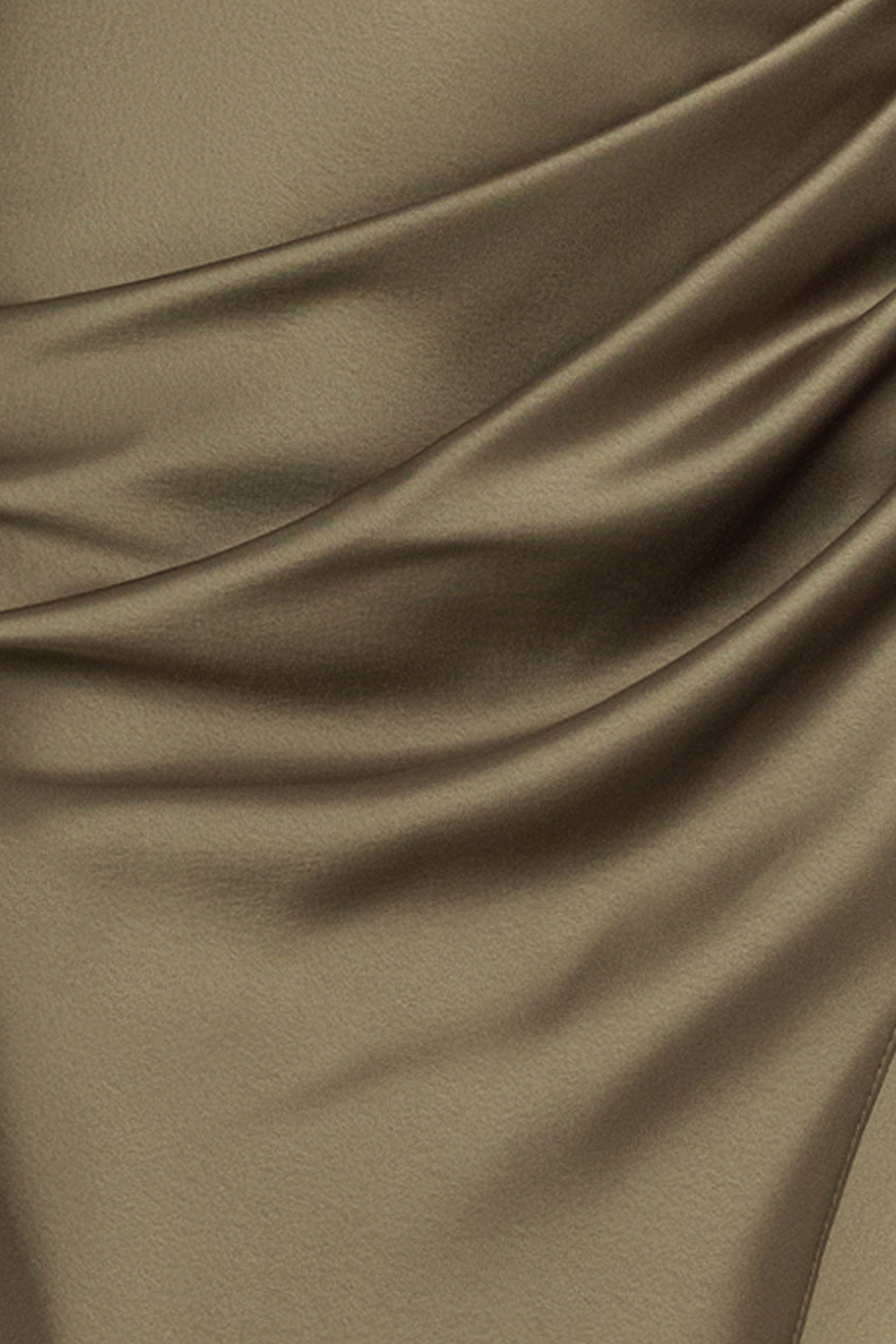 "Hailey" Double Satin Off The Shoulder Rouch Long Dress