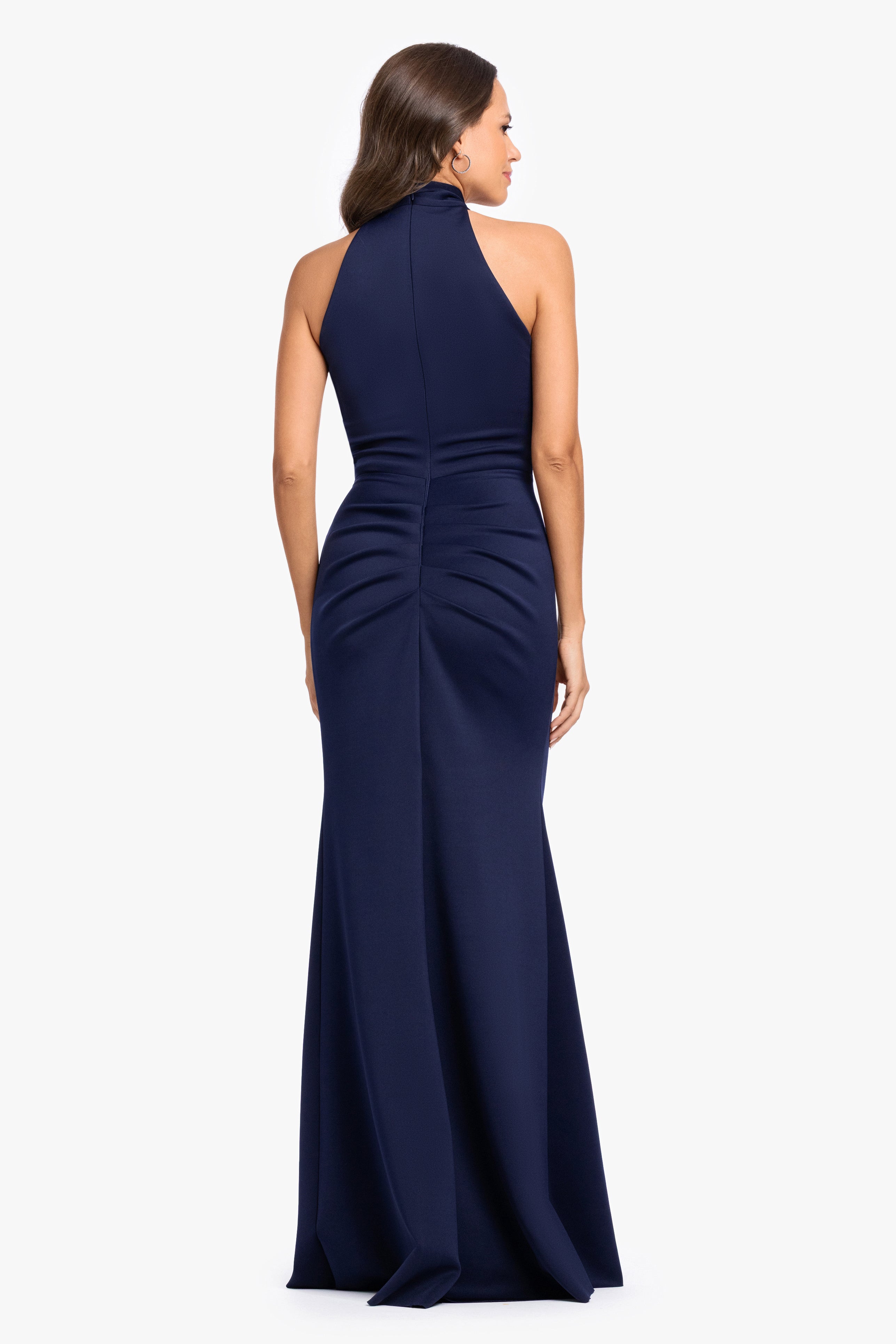 "Payton" Techno Scuba Knotted Halter Neck Dress
