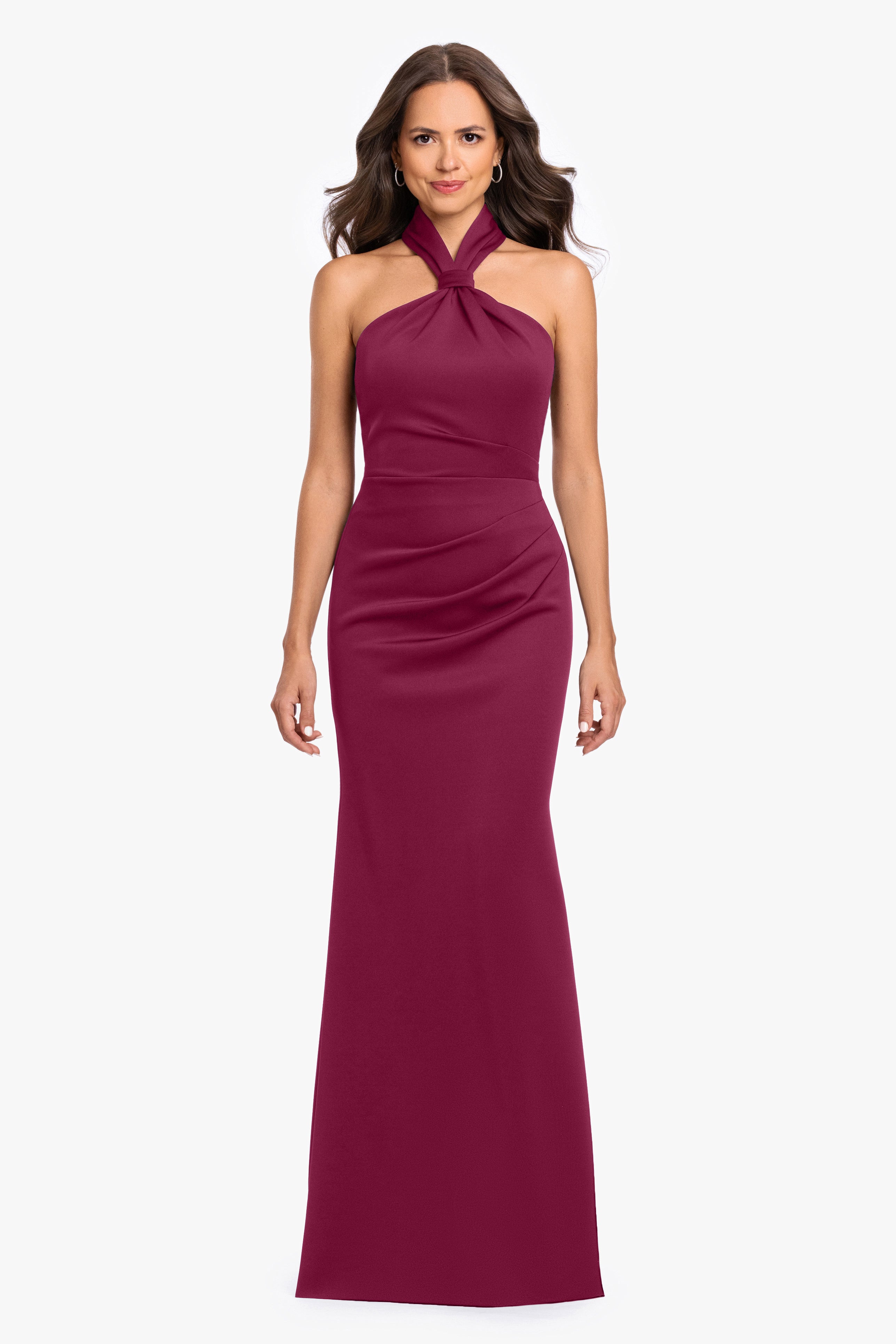 "Payton" Techno Scuba Knotted Halter Neck Dress
