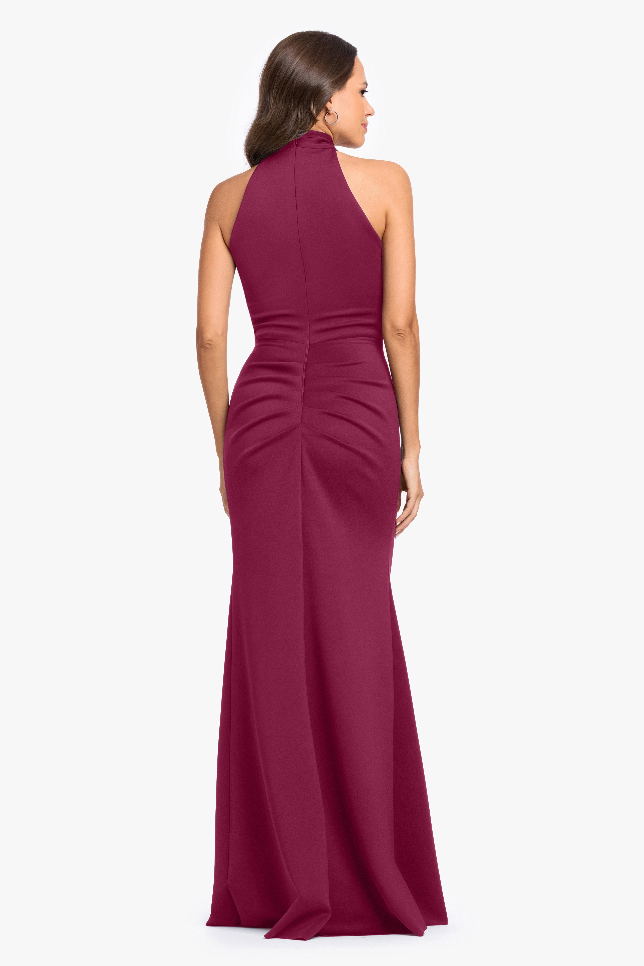 "Payton" Techno Scuba Knotted Halter Neck Dress