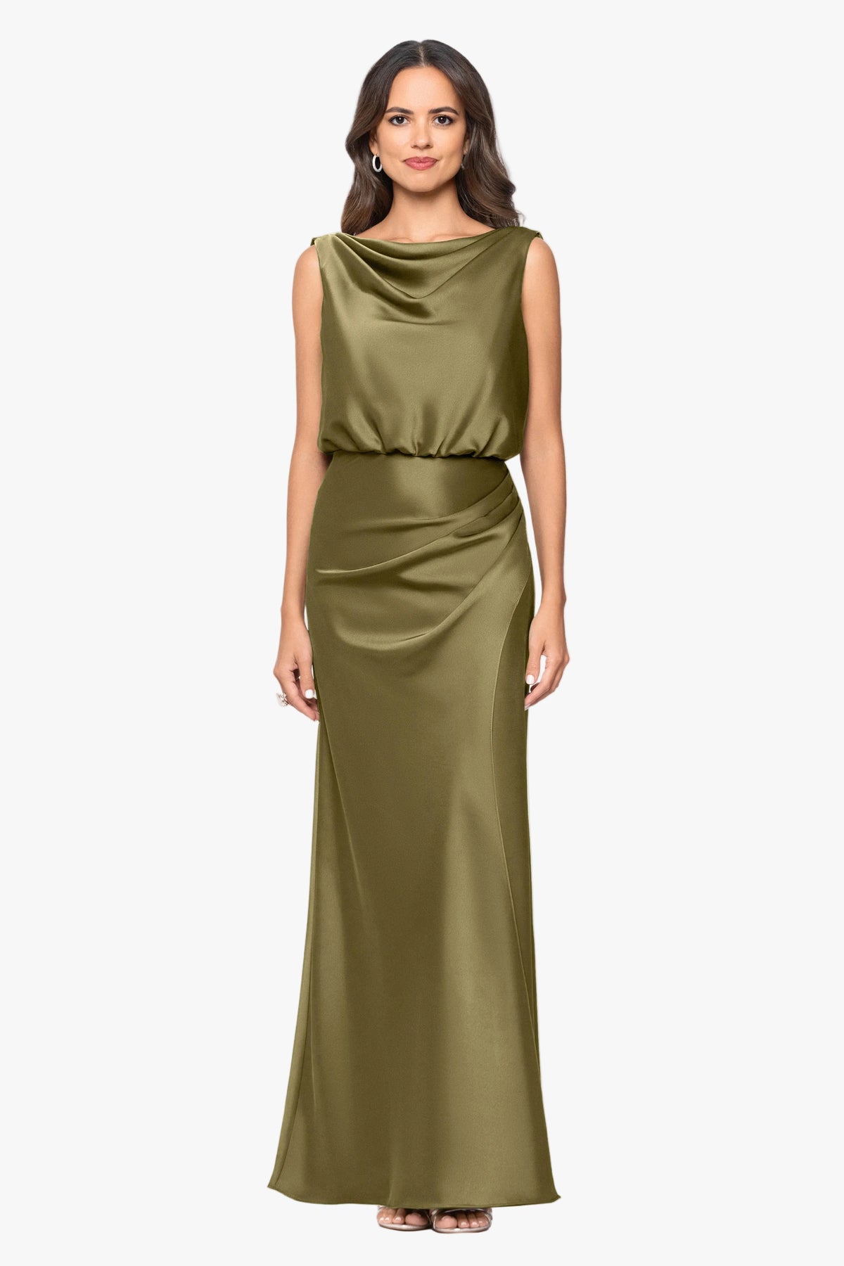 "Clove" Satin Drape Back Dress