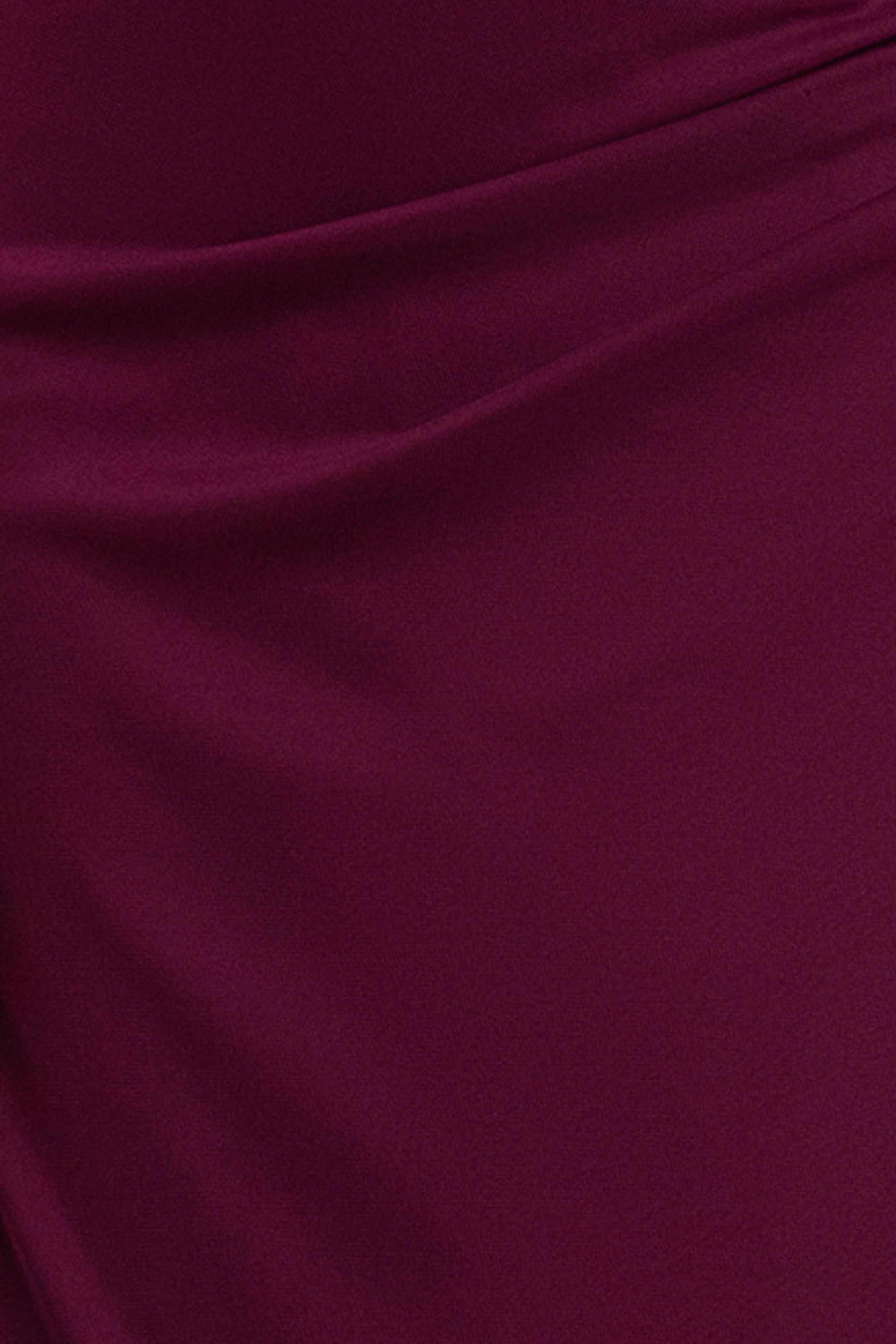 "Gemma" Sheer Matte Jersey Droop Neck Side Ruffle Dress