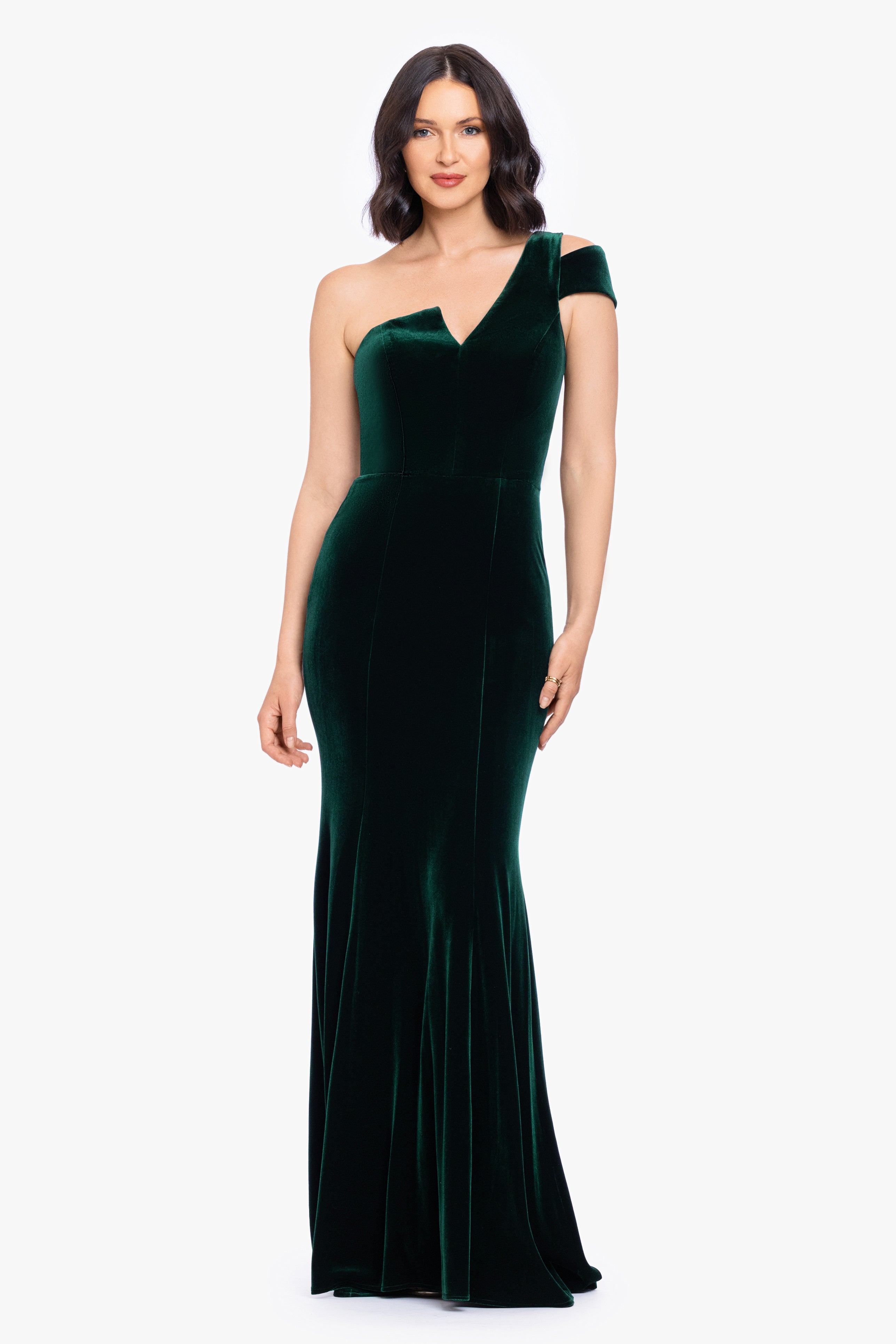 "Belinda" Velvet Cold Shoulder Dress