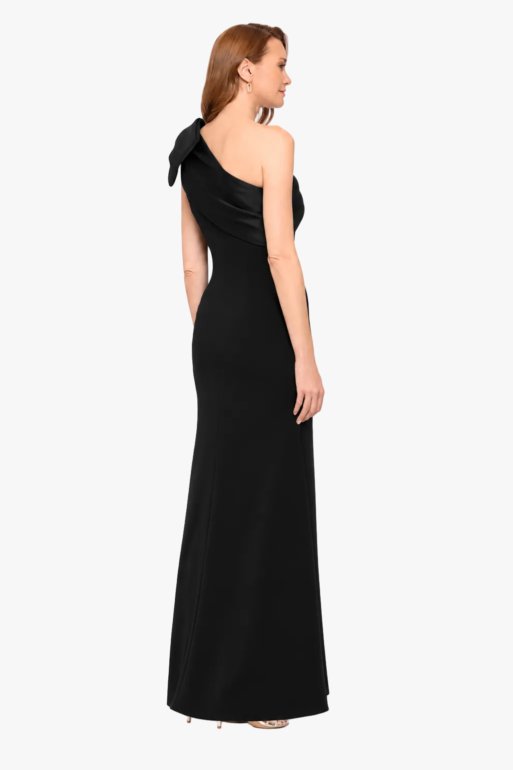 "Carmela" Scuba Crepe With Satin Bow Dress