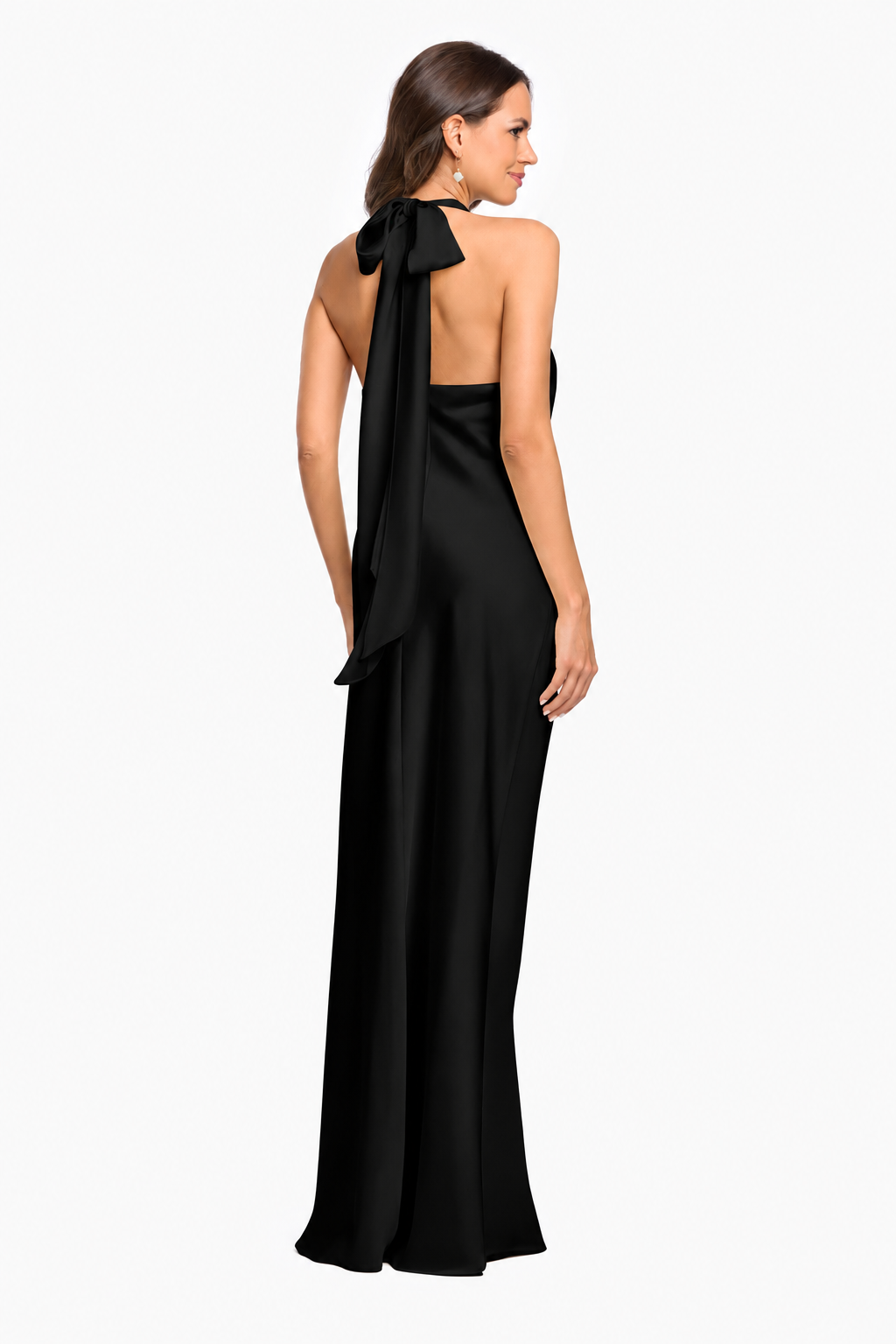"Amina" Satin Halter Dress
