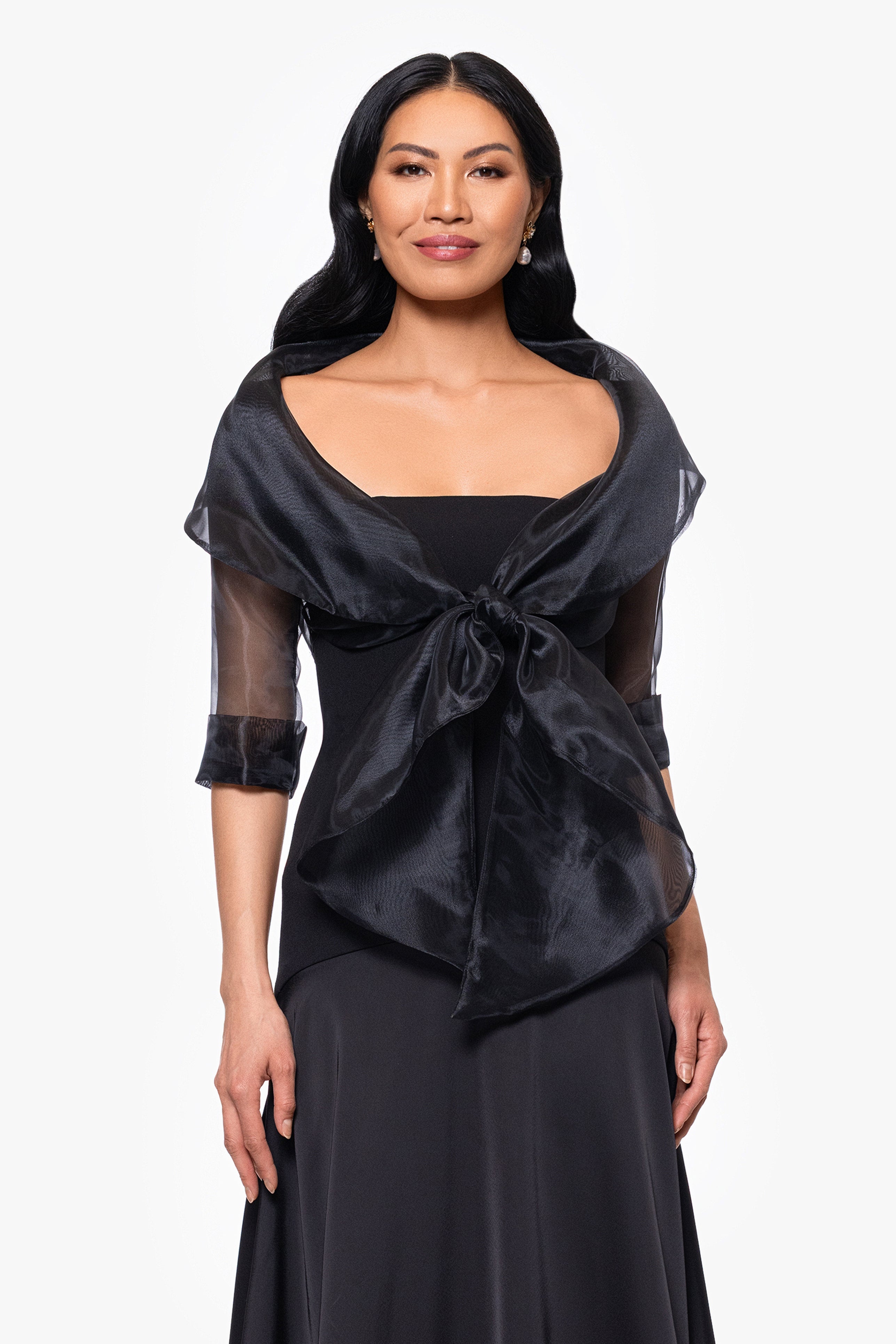 "Agnes" Organza 3/4 Sleeve Shawl Wrap