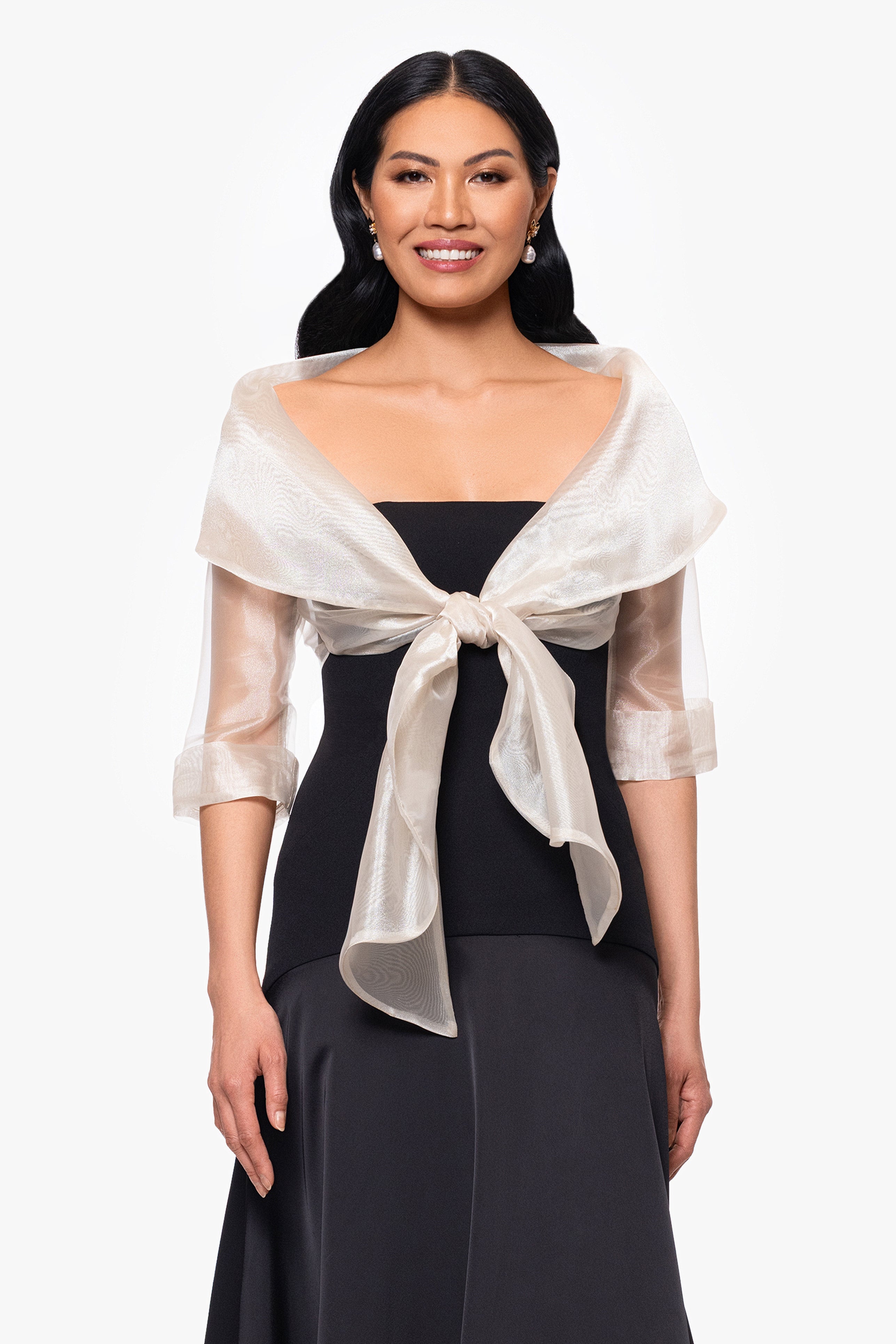 "Agnes" Organza 3/4 Sleeve Shawl Wrap