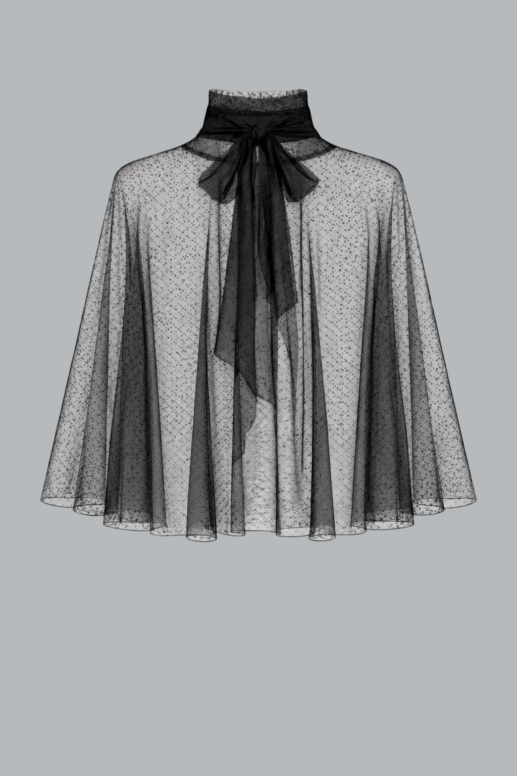 "Sonia" Mesh High Neck Tieback Capelet