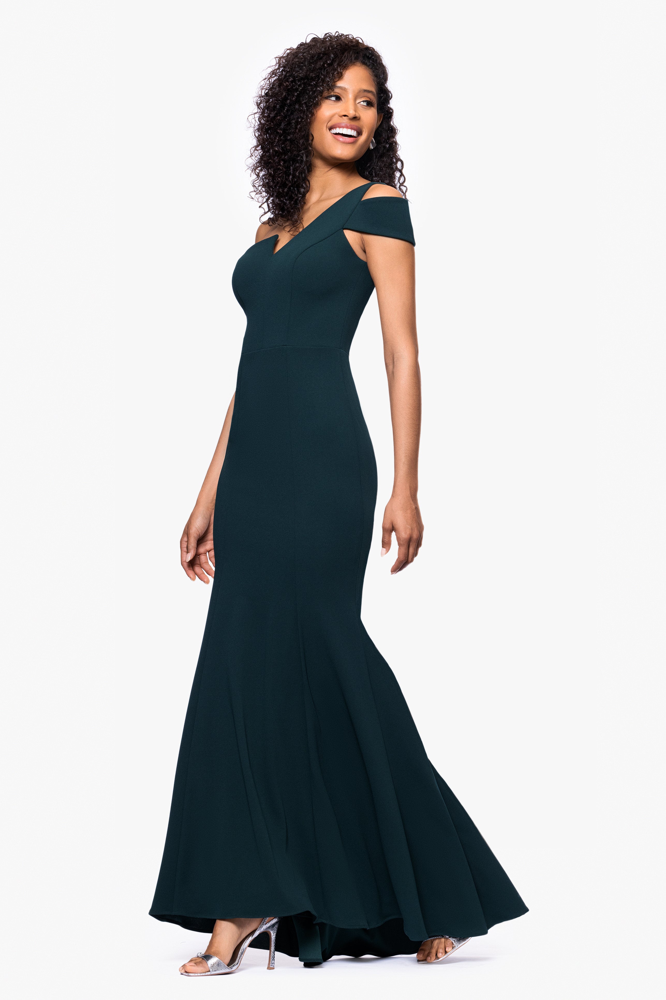 "Paulina" Cutout One Shoulder Floor Length Gown