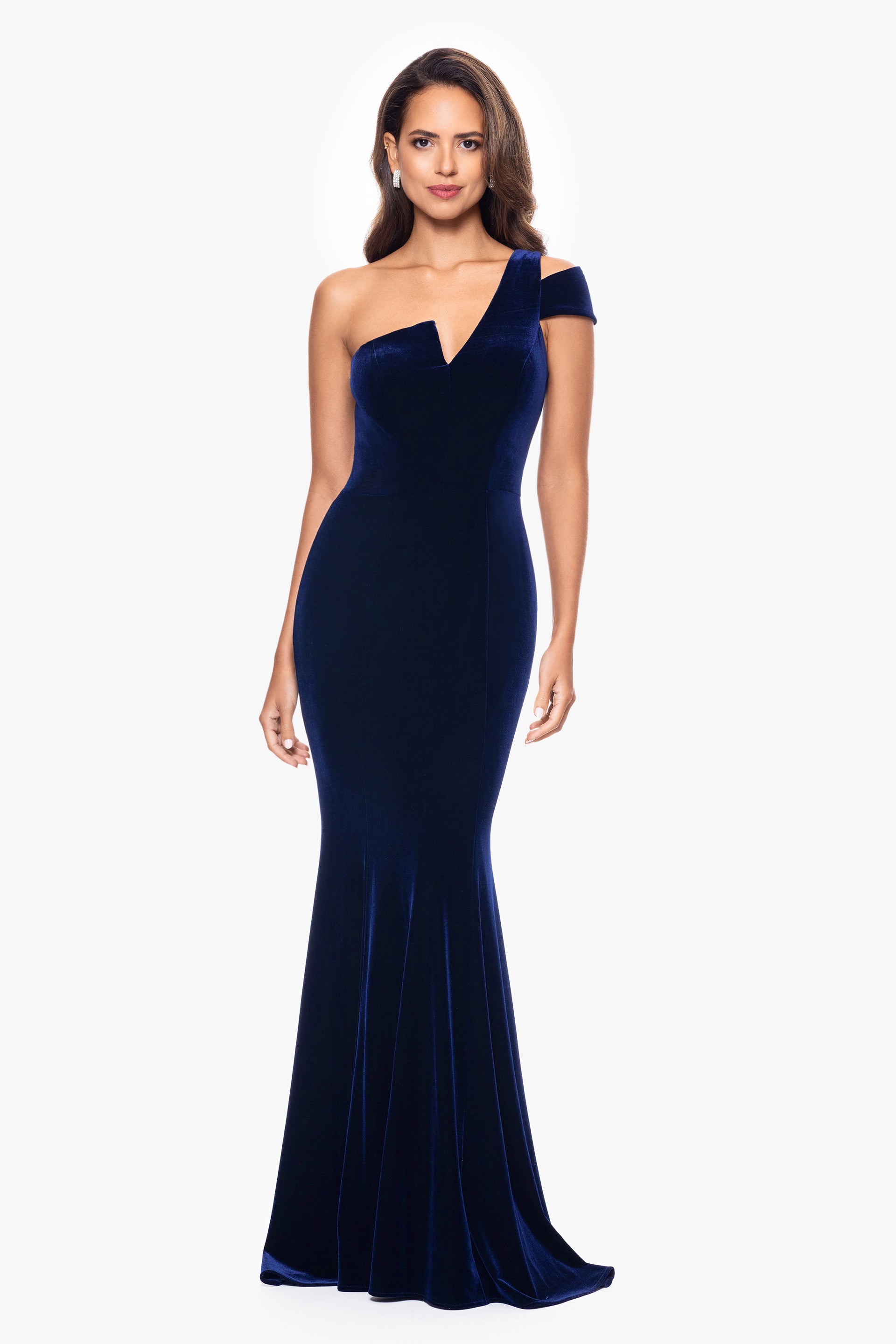 "Ella" Velvet One Shoulder Dress
