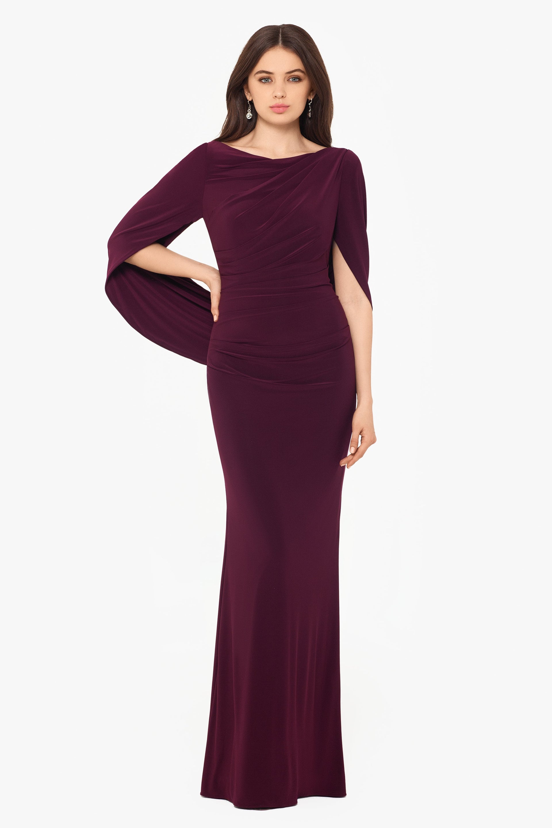 “Miriam” Jersey Knit Draped Back Dress