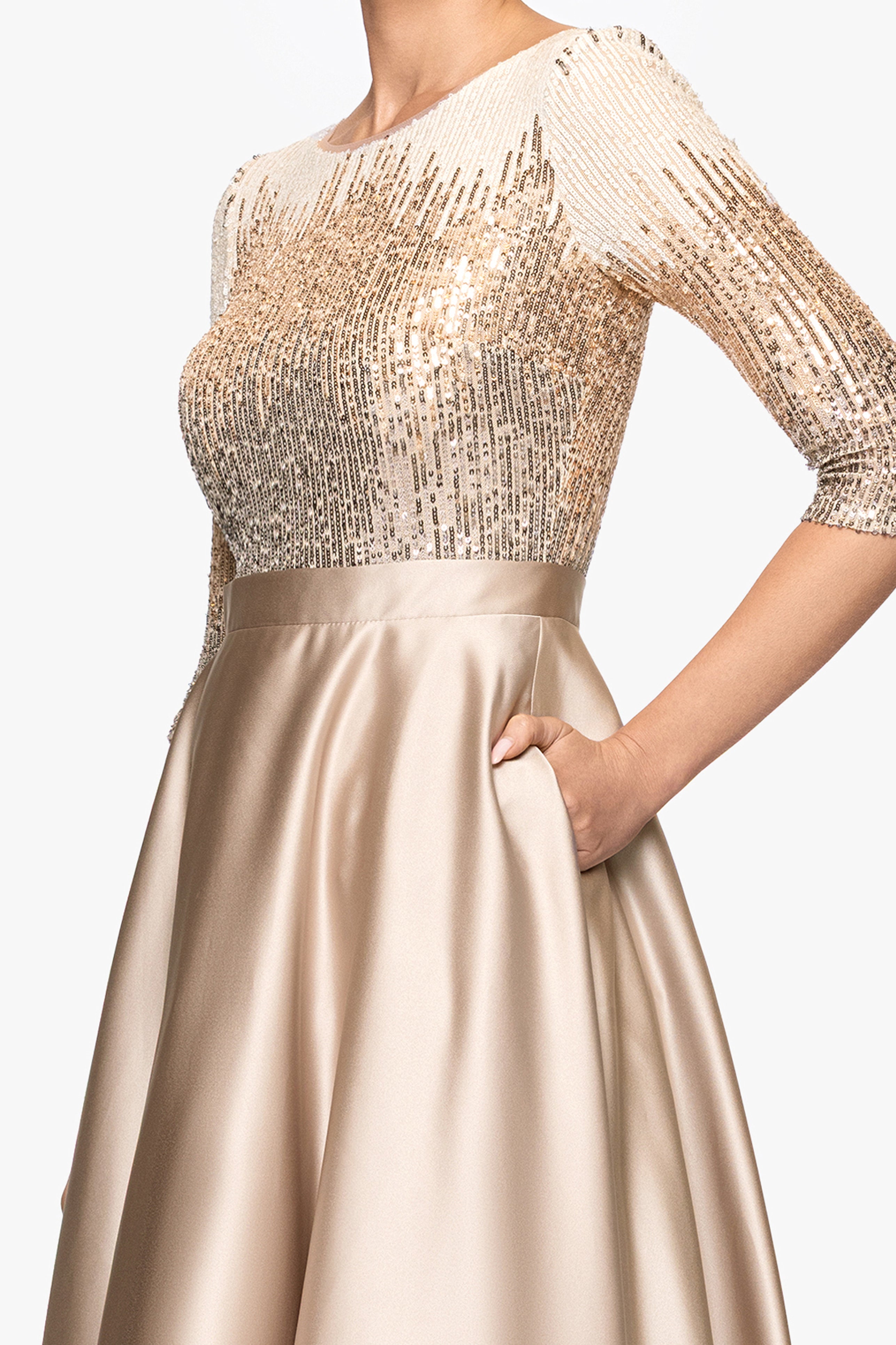"Quinn" Embellished Sequin Ballgown