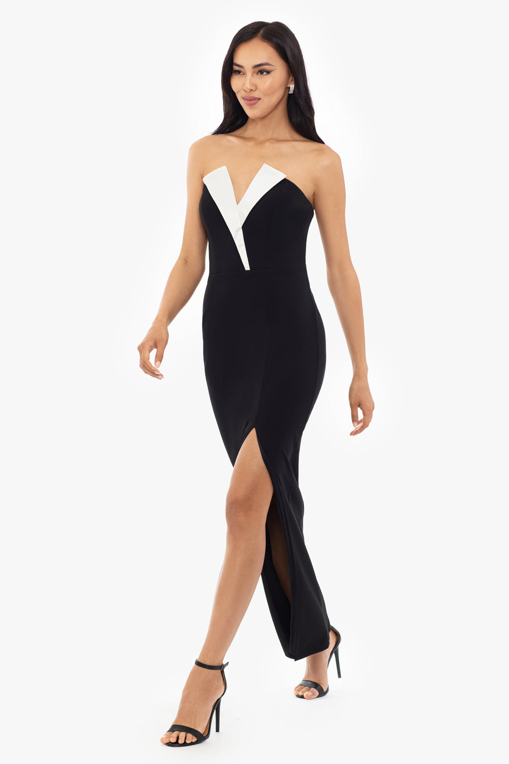 Strapless Dress Tuxedo Dress Black And White Black Strapless Dress