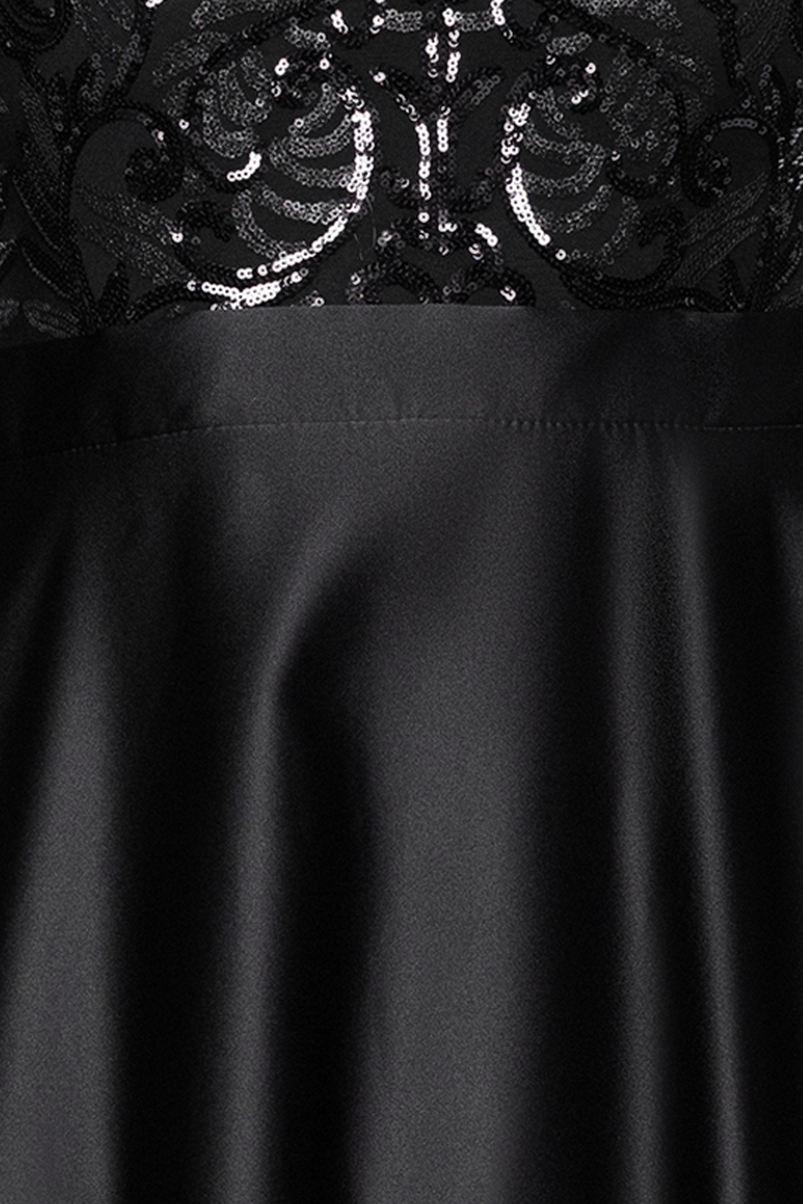 Plus "Vanessa" Sequin Long Sleeve A-Line Ballgown