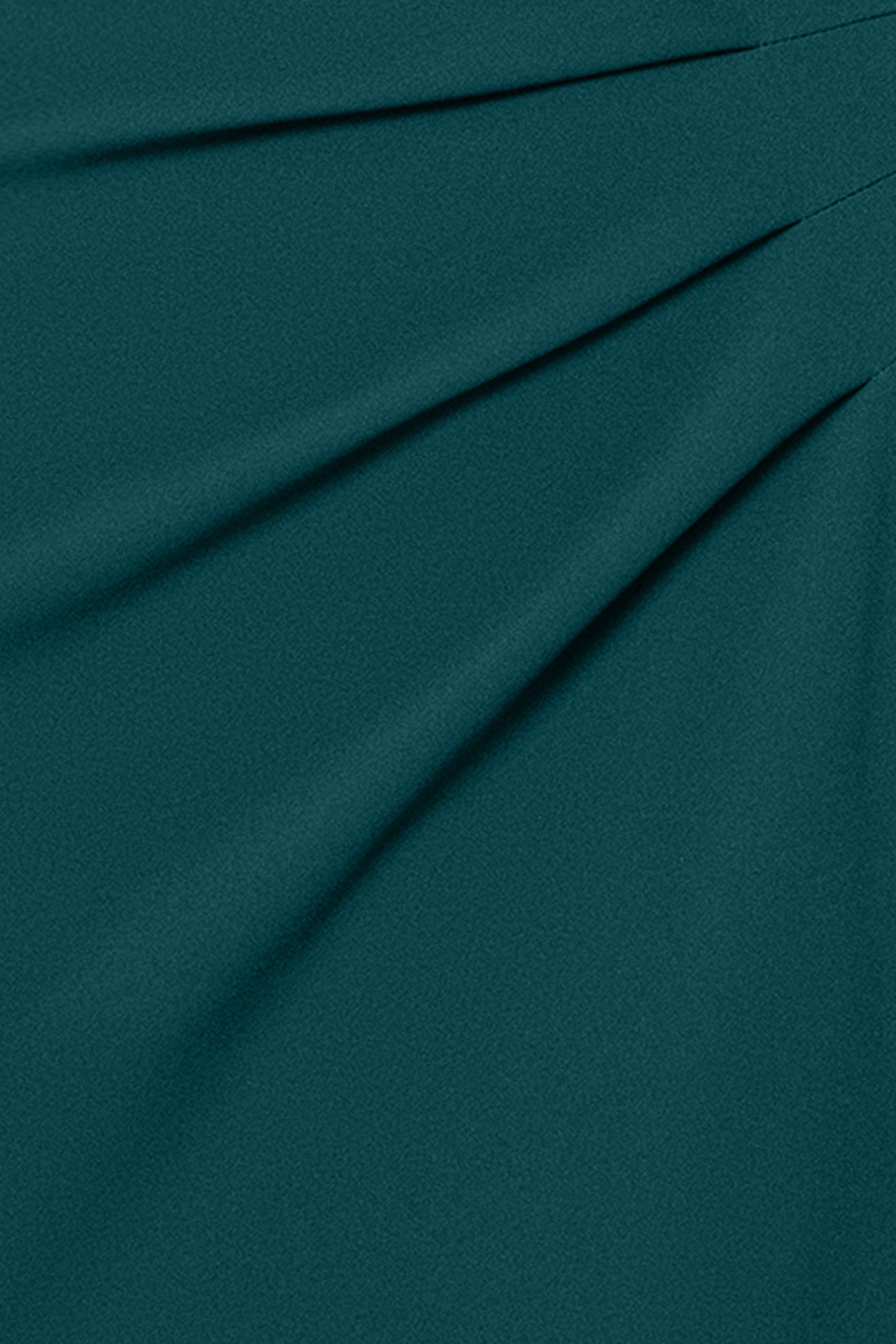 Petite "Yasmeen" Long Off The Shoulder Scuba Crepe Gown