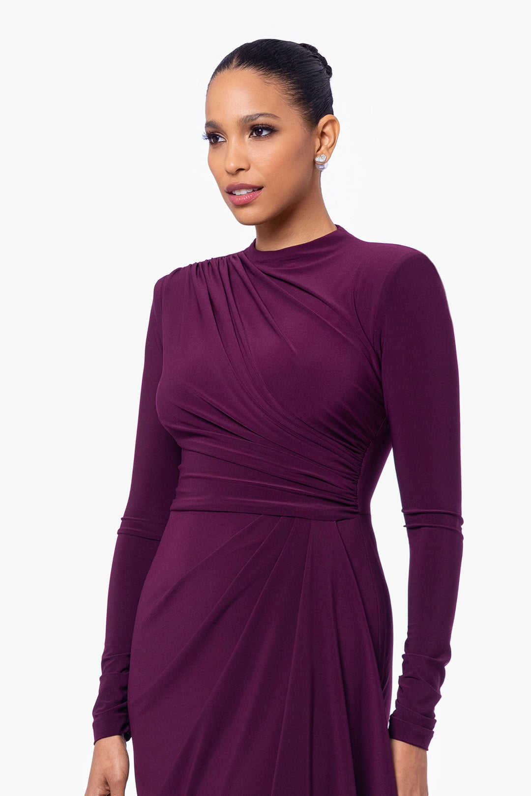 2-Piece Slim Fit Long Sleeve Stretch Knit Set with Wrap Closure