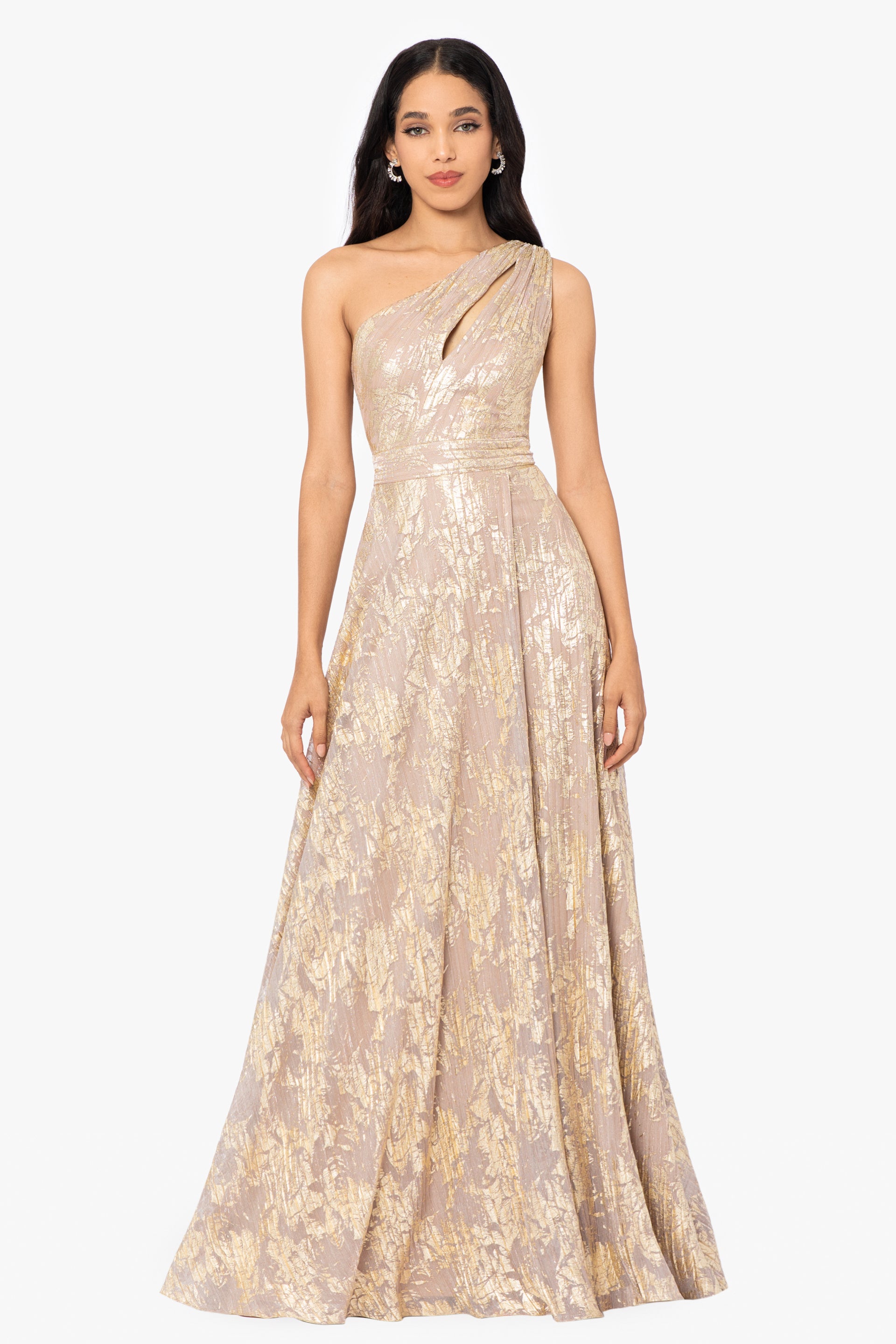 "Zayna" Knit One Shoulder Keyhole Dress