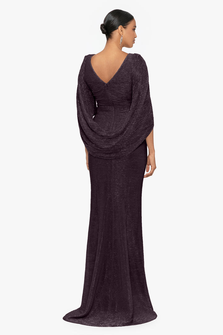 "Thea" Long Sleeve Galaxy Cape Dress