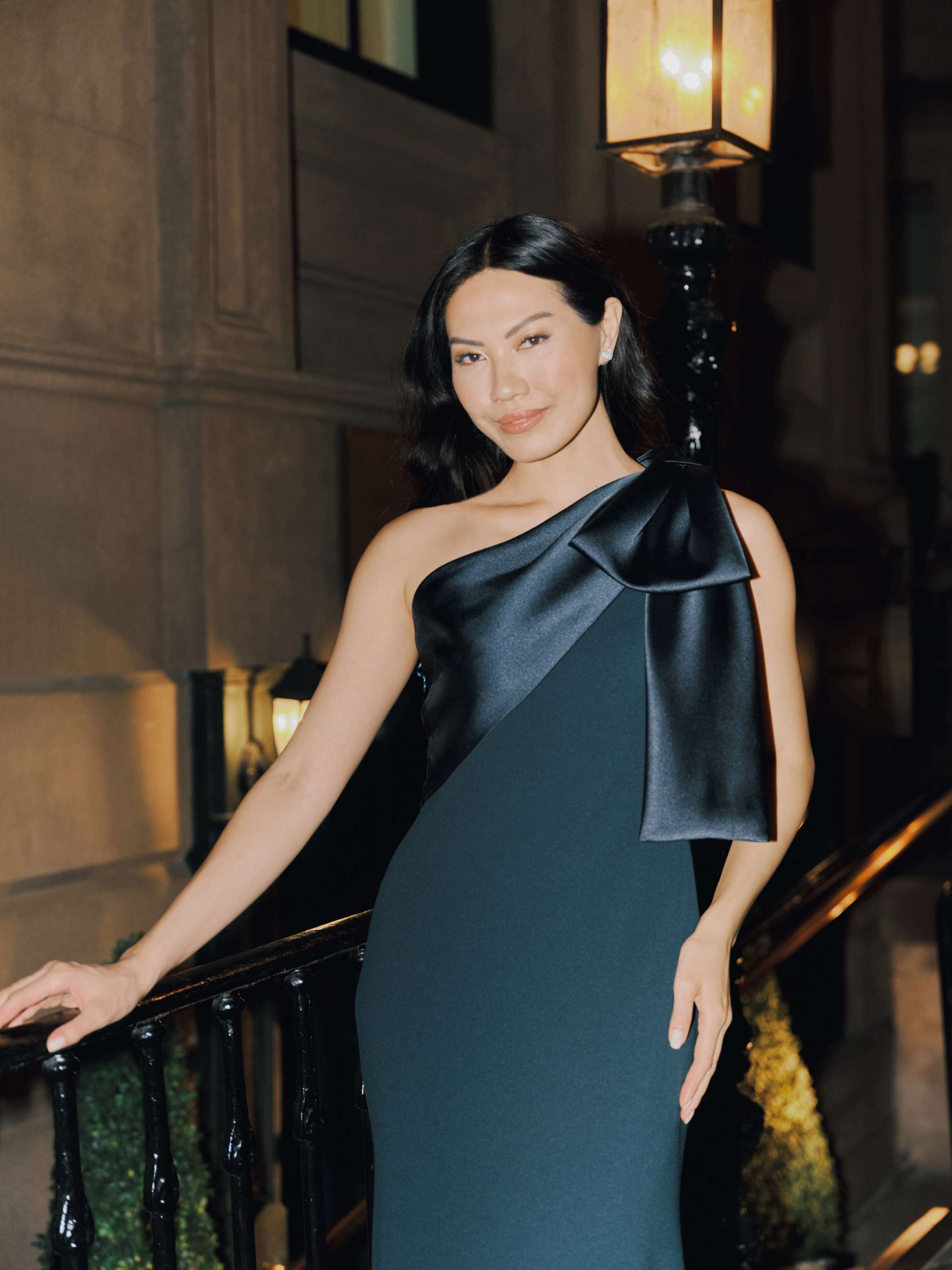 "Carmela" Scuba Crepe With Satin Bow Dress