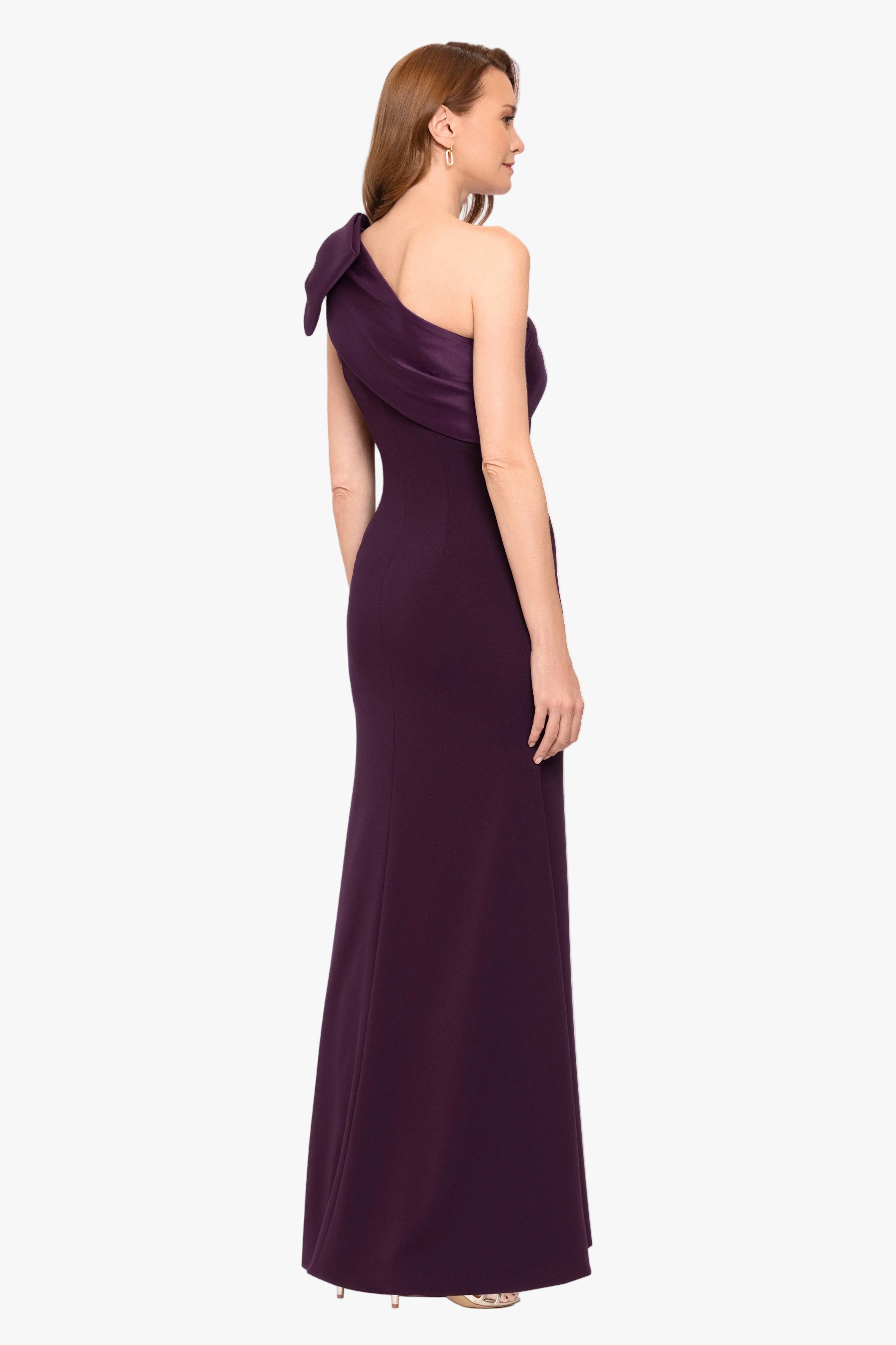 "Carmela" Scuba Crepe With Satin Bow Dress