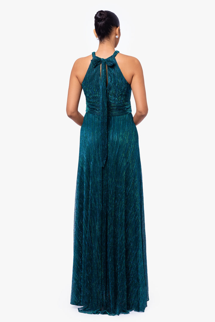 "Ara" Braid Halter Neck Floor Length Gown