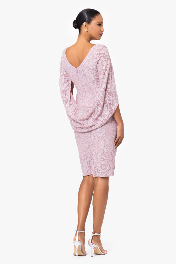 "Brie" Short Lace Overlay Cape Dress