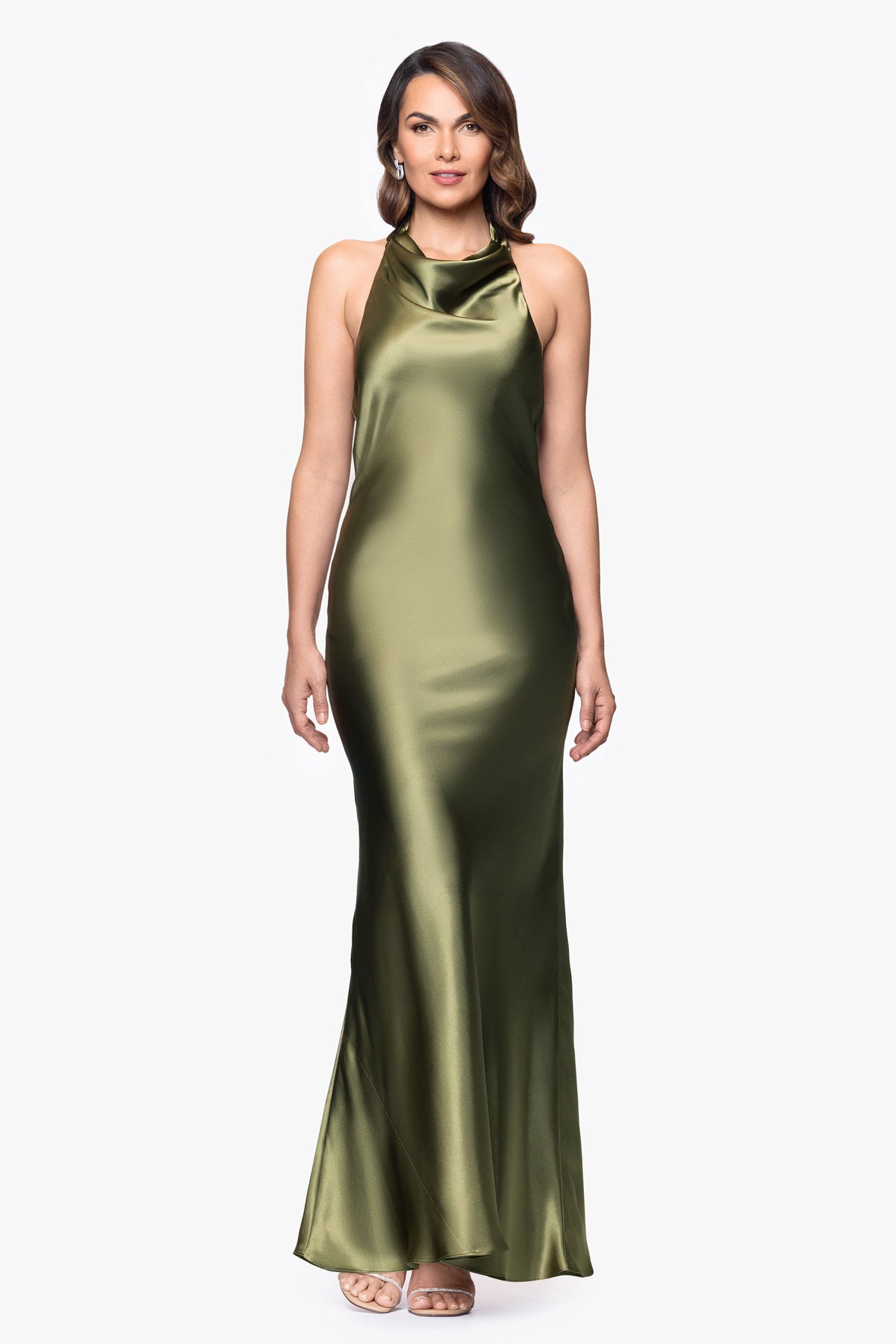 "Shannon" Satin Halter Necktie Dress