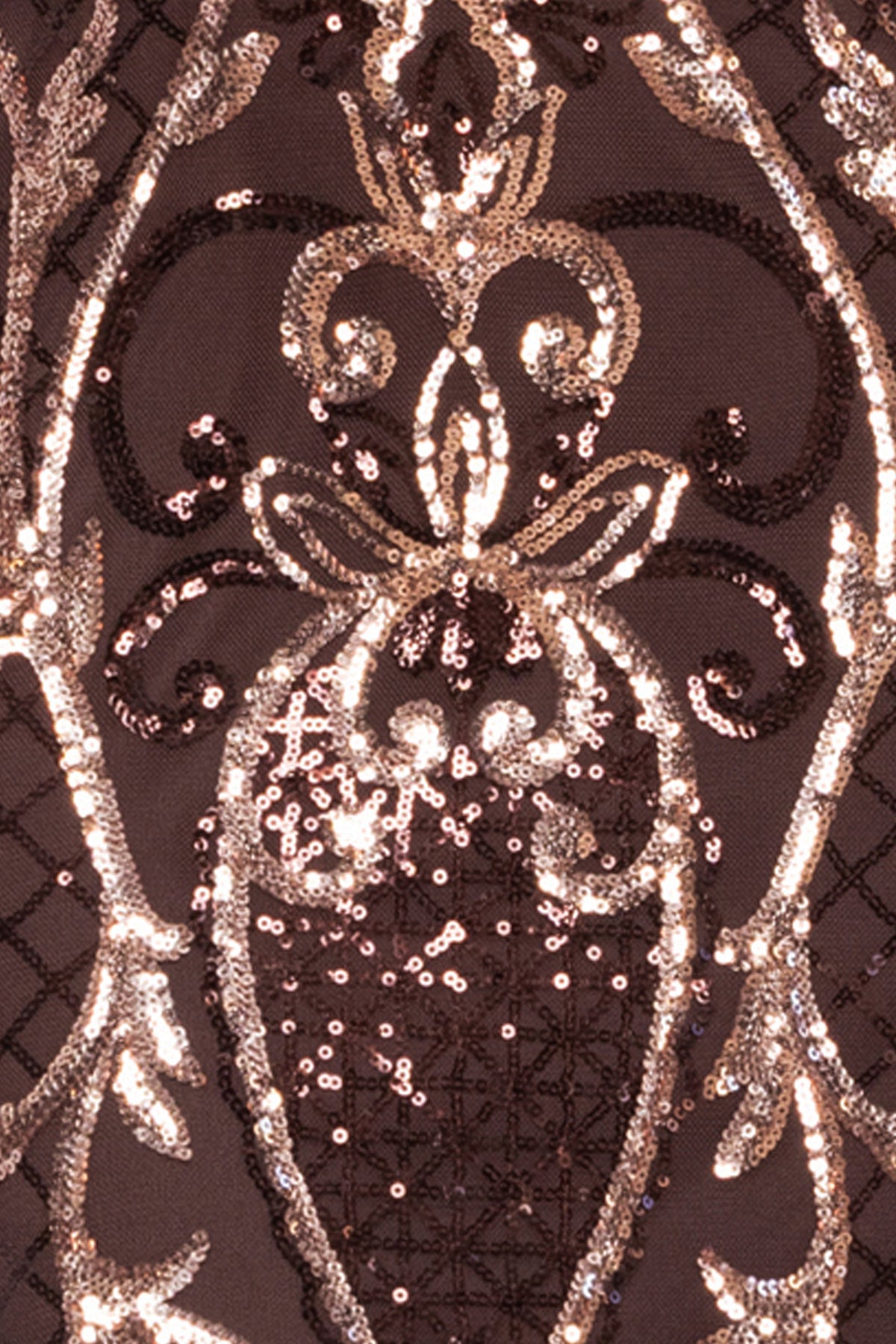 Plus "Nara" Placement Sequin Long Sleeve Dress