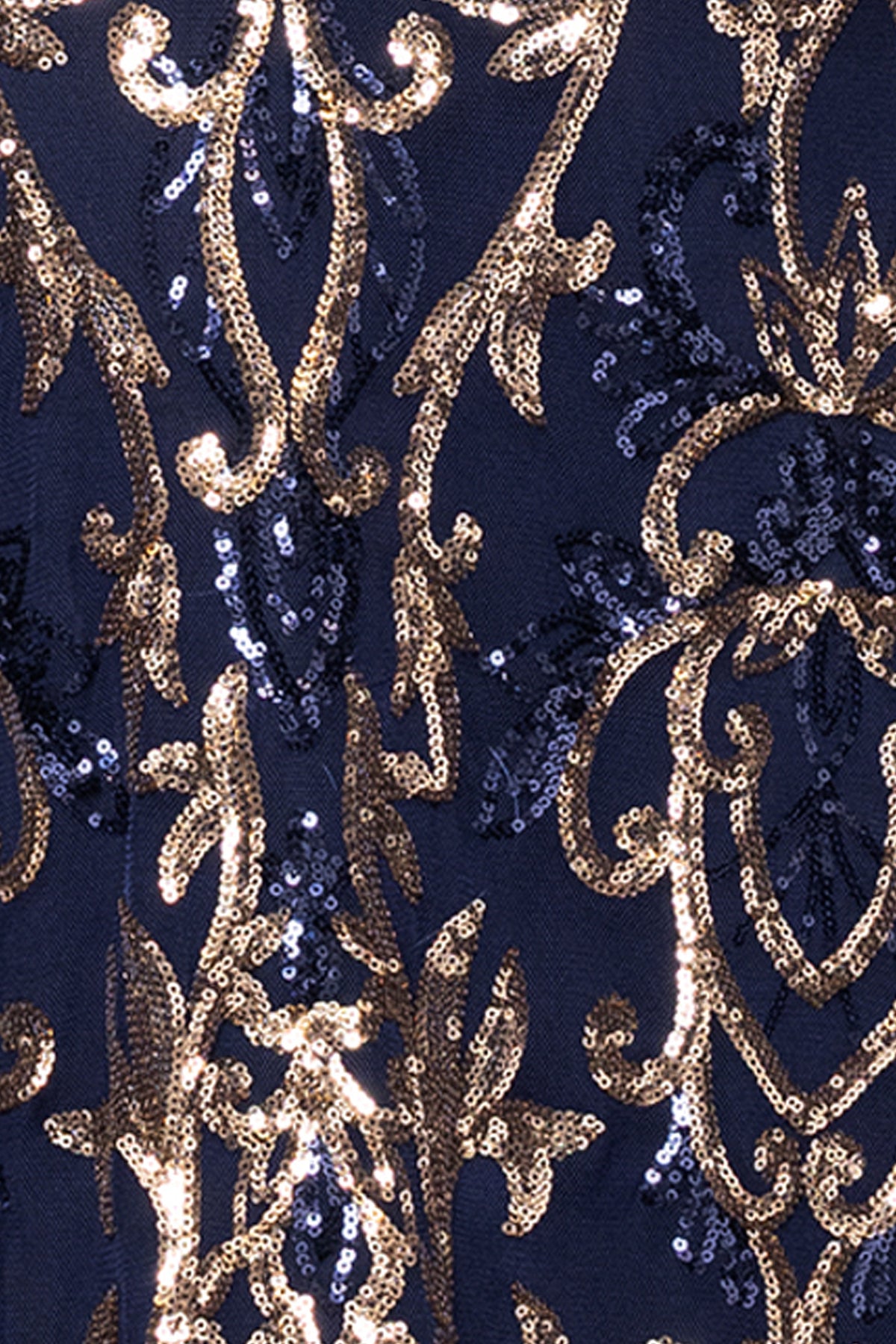 "Nara" Placement Sequin Long Sleeve Dress
