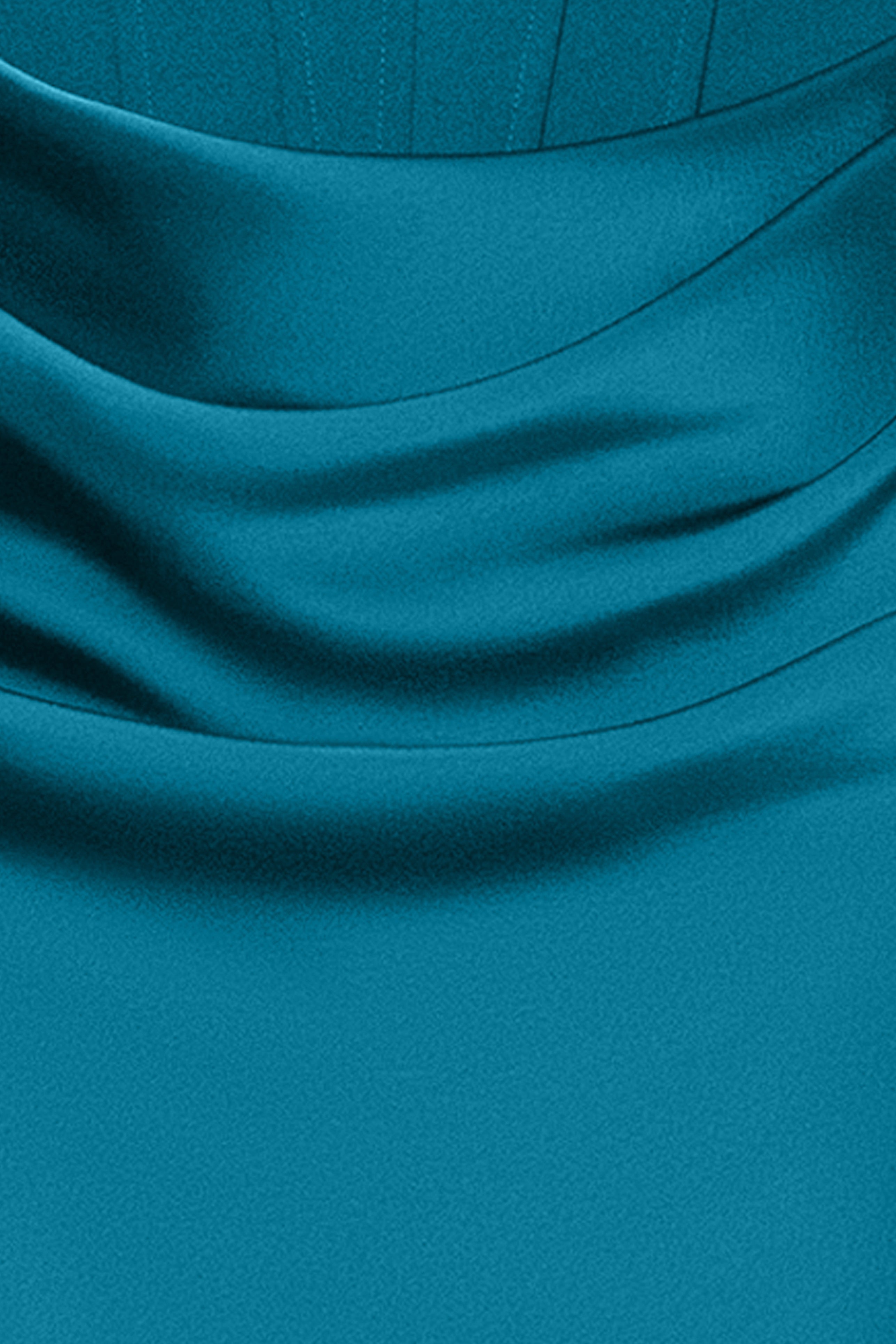 "Debra" Long Strapless Scuba Crepe and Satin Gown