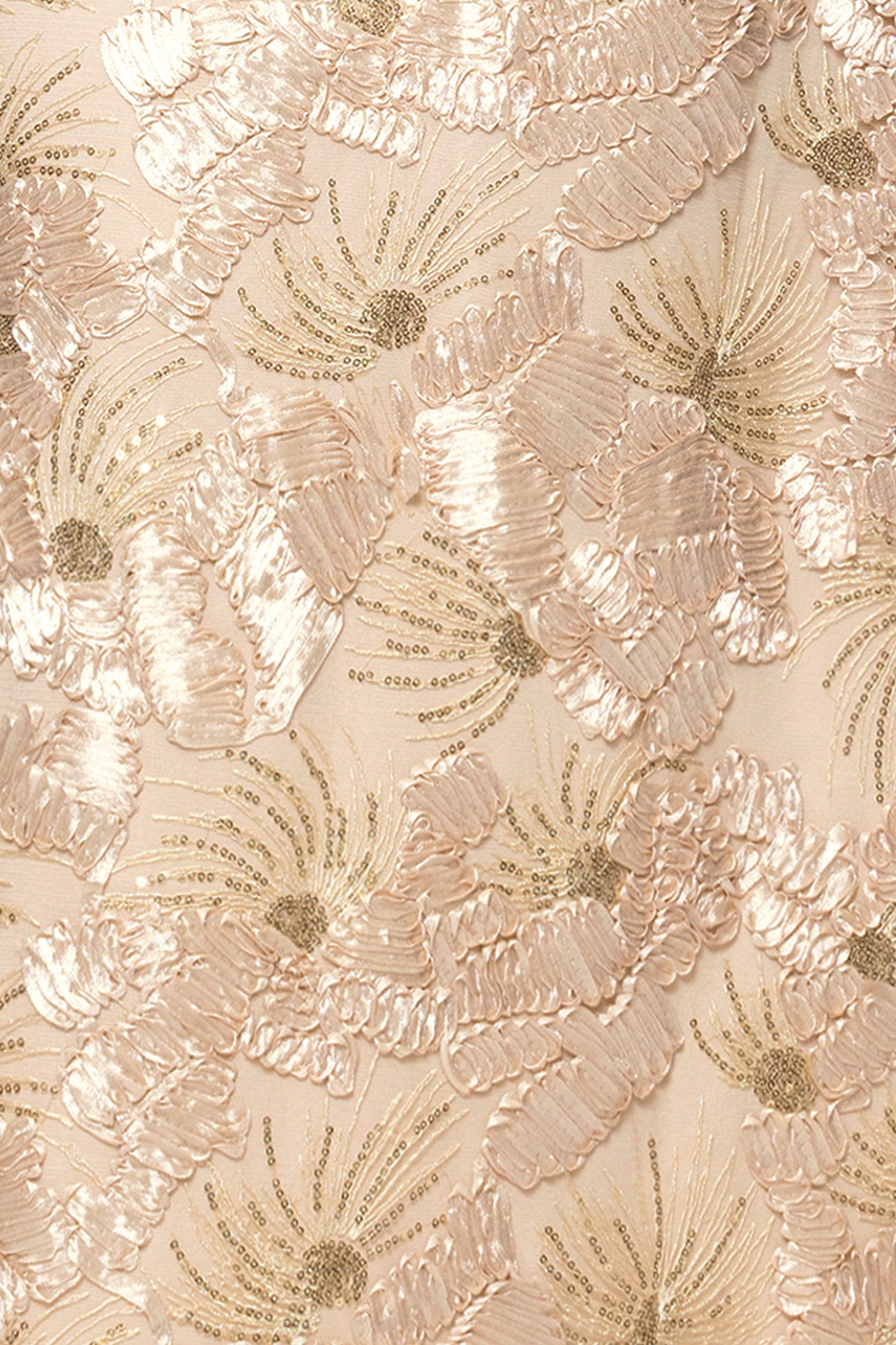 "Fabiana" Halter Neck Soutache and Sequin Floor Length Dress