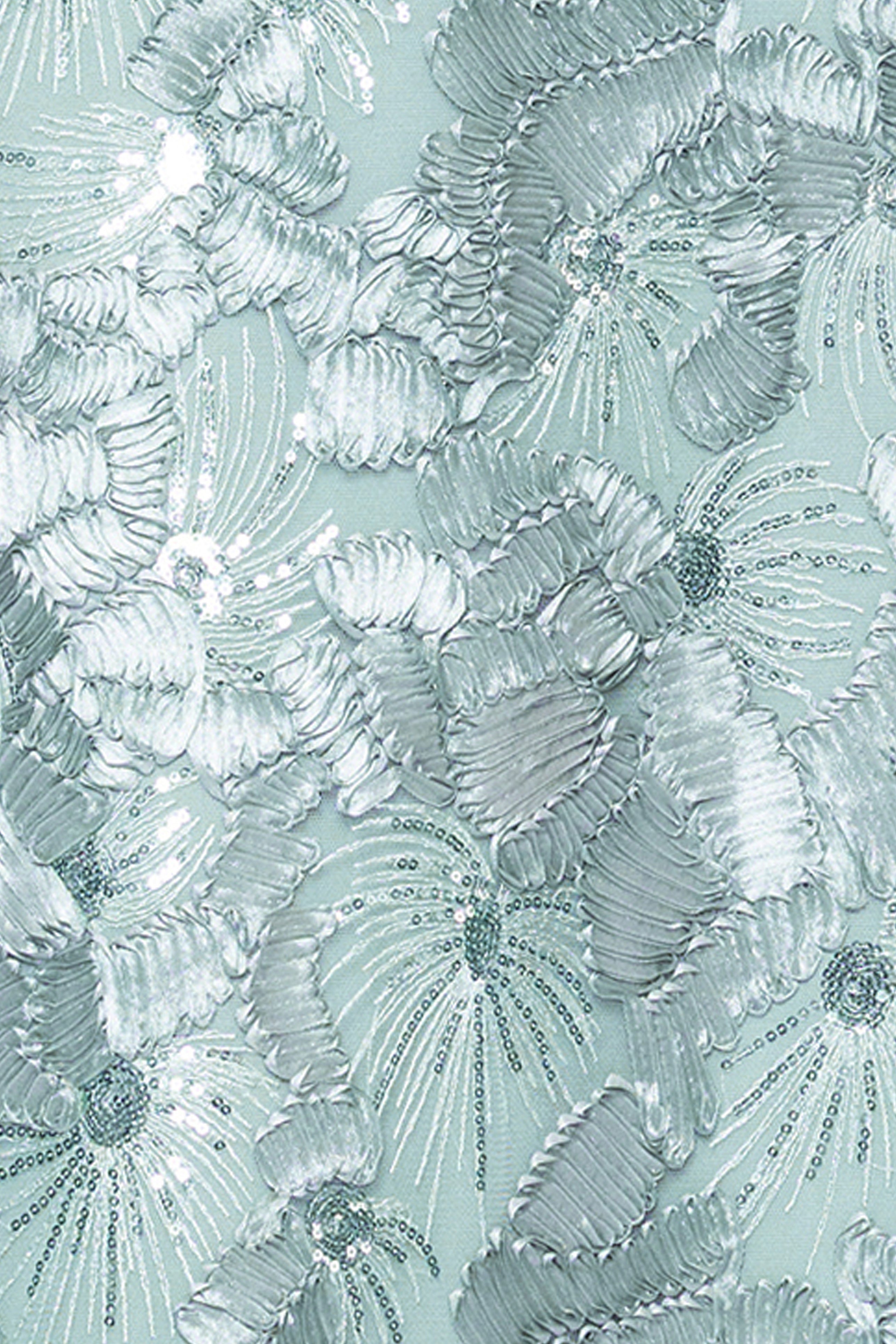 "Fabiana" Halter Neck Soutache and Sequin Floor Length Dress