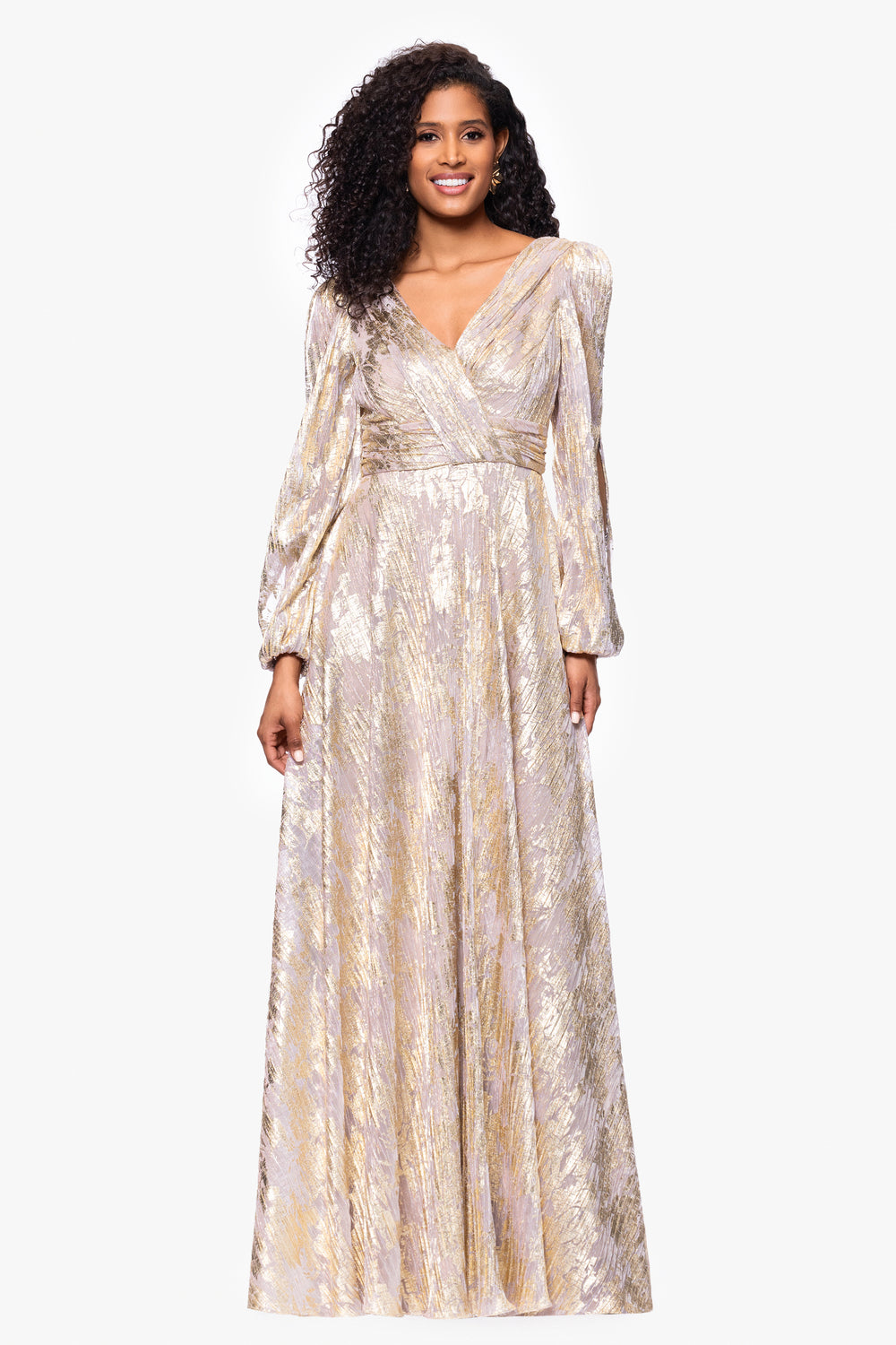 long sleeve metallic jersey mini dress in light gold fitted lace wedding dress Long Sleeve Metallic Jersey Mini Dress in Light  Gold