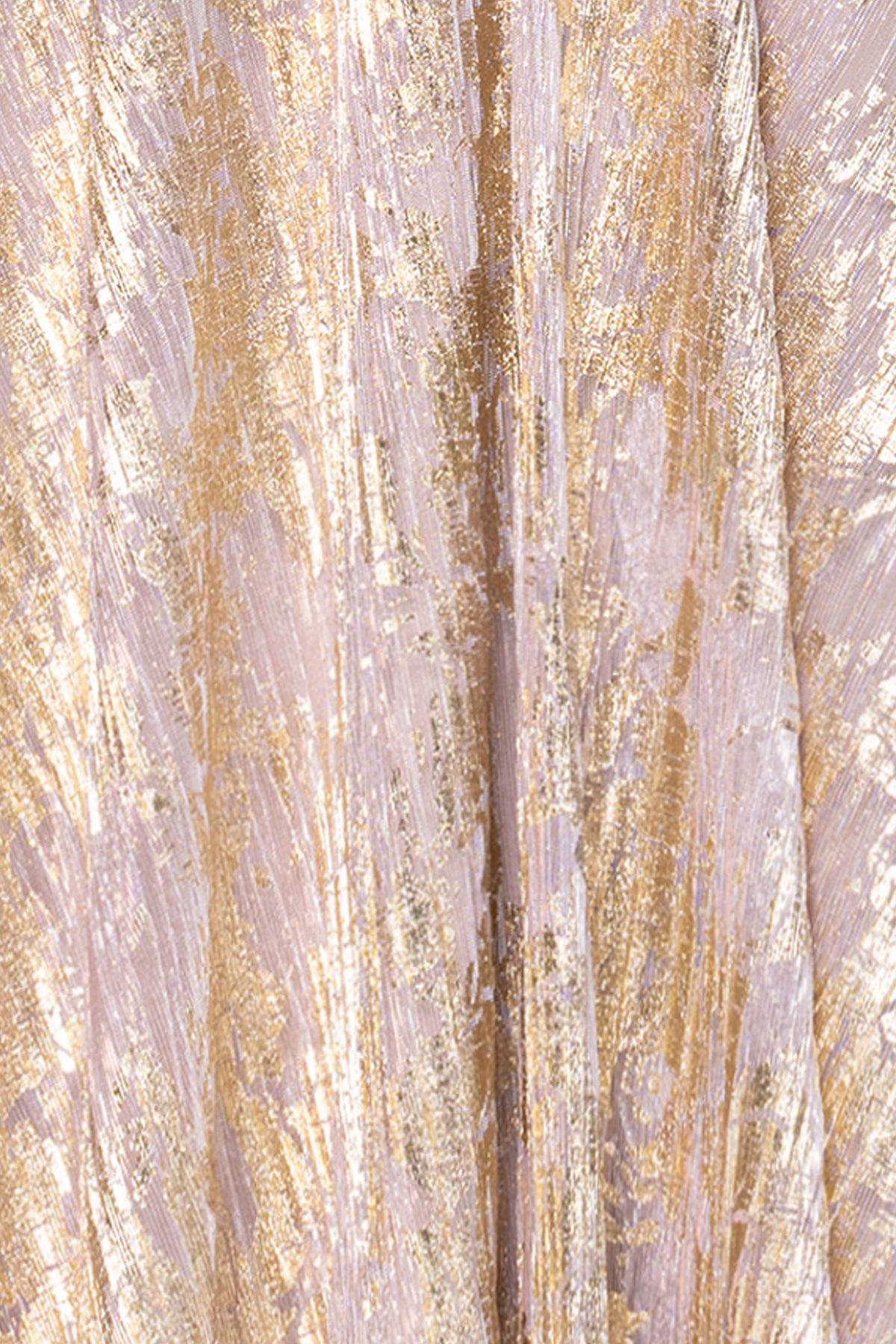 "Marla" Metallic Knit Long Sleeve V-Neck Dress