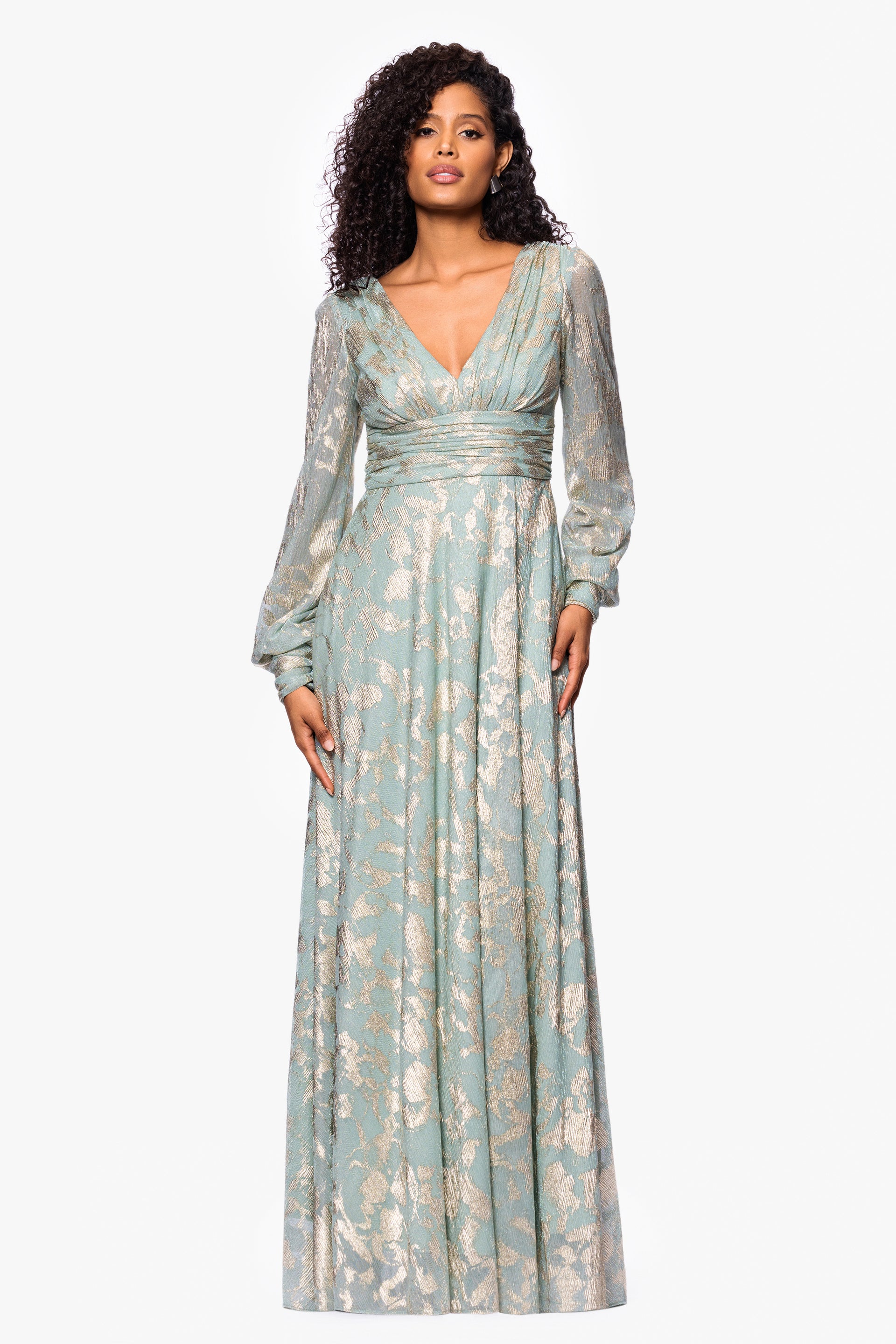 "Melanie" Knit V Neck Long Sleeve Dress