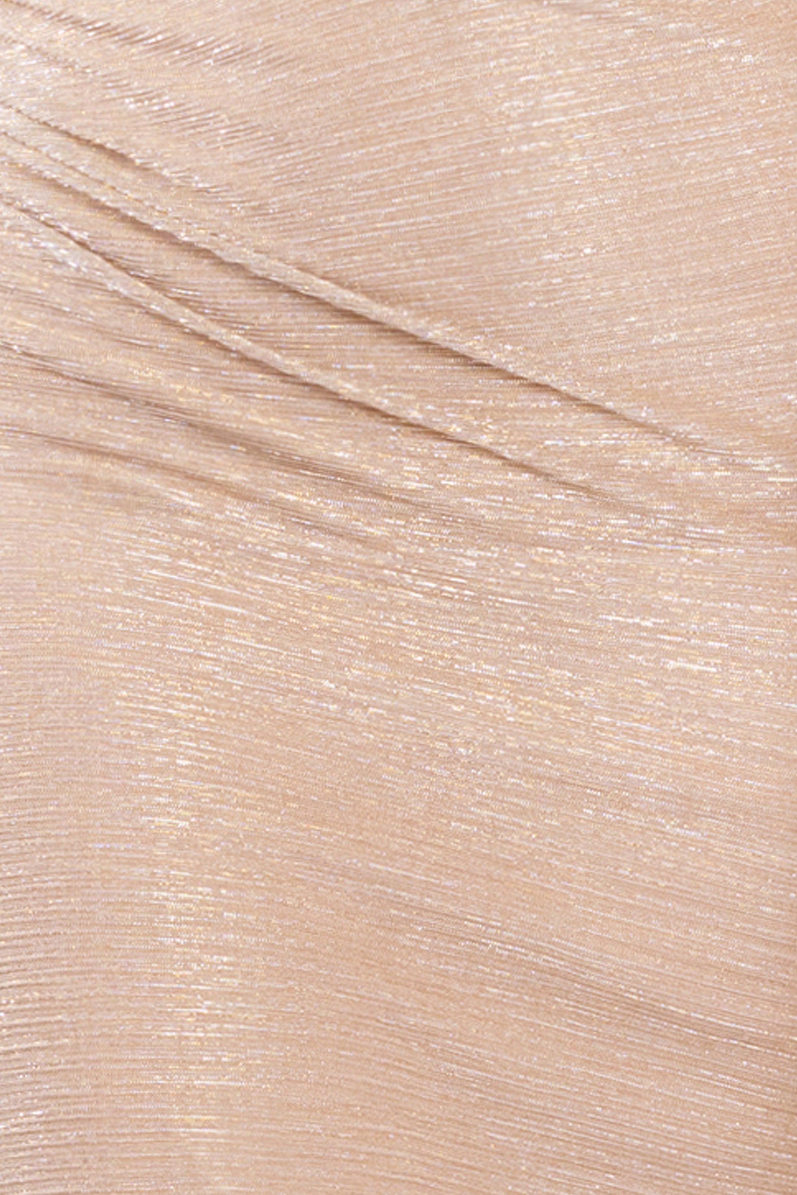 “Graclyn” Metallic One Shoulder Side Ruffle Dress
