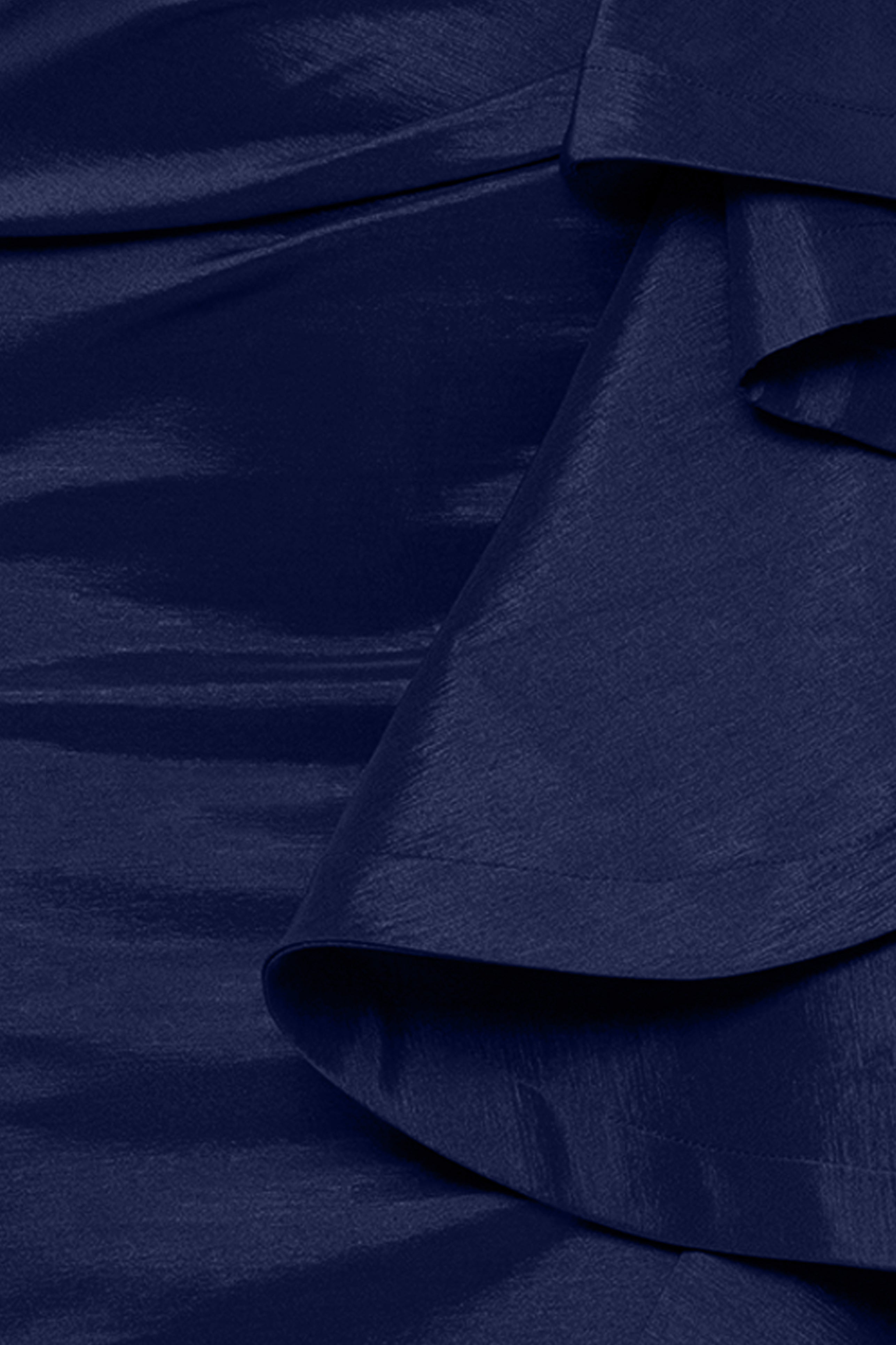 "Rowan" Taffeta Strapless Ruffle Floor Length Dress