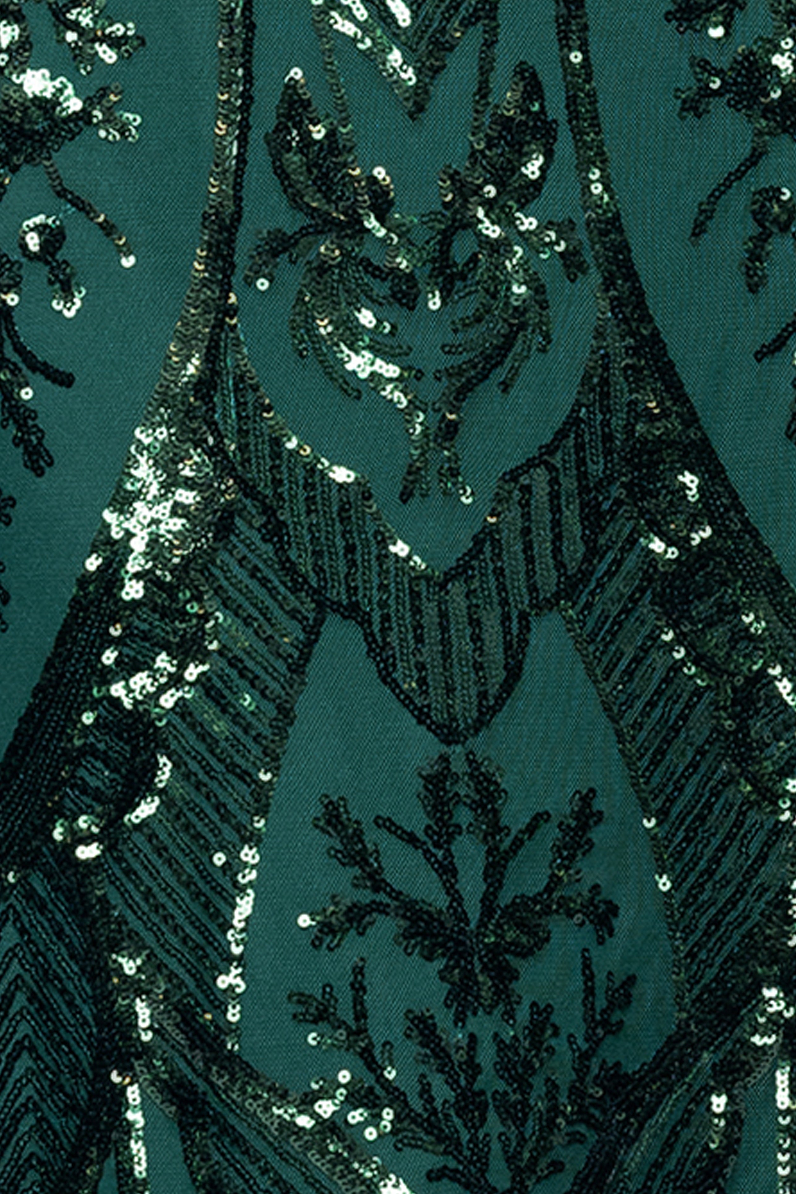 Plus "Samara" Sequin V-Neck Floor Length Dress