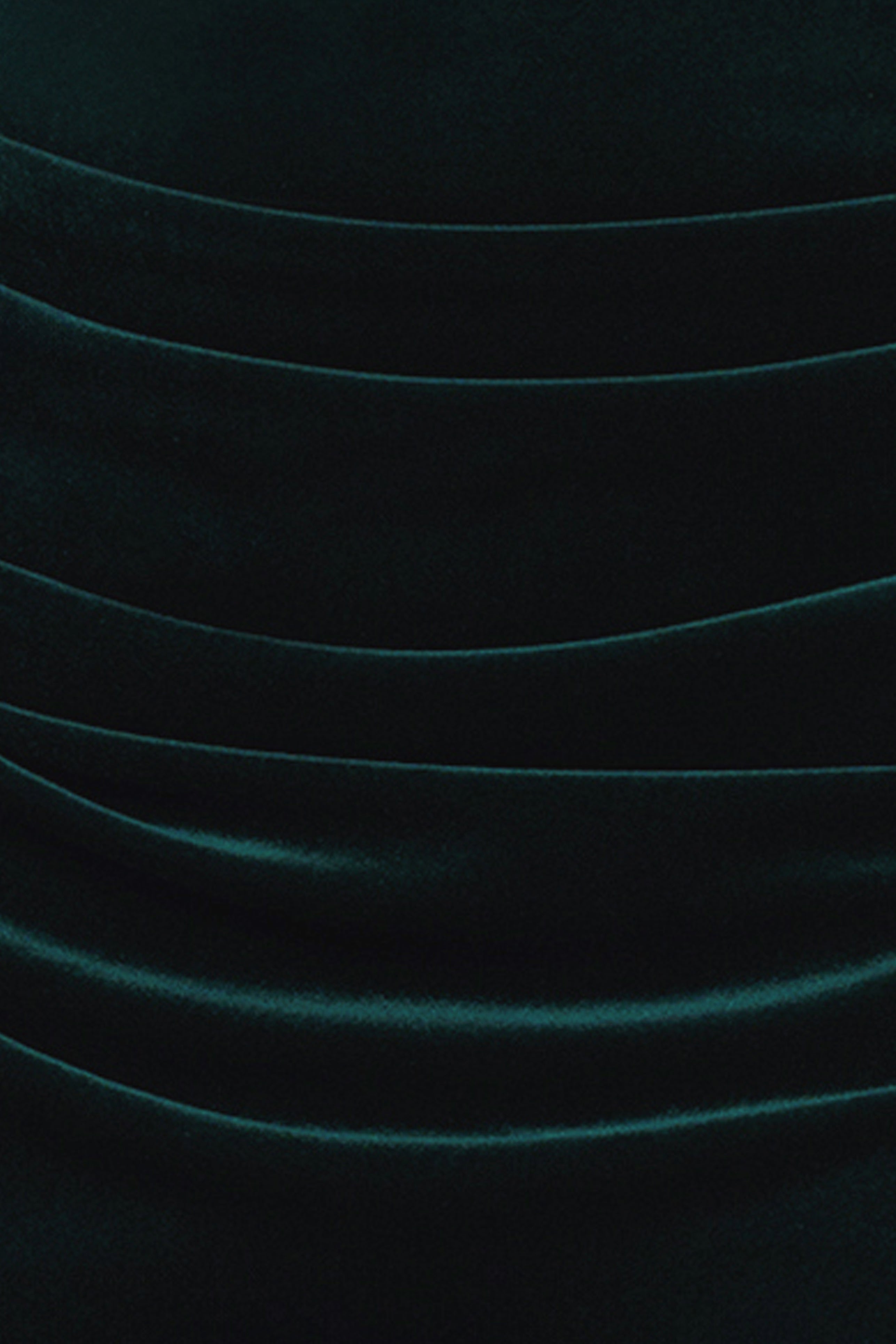 "Joyce" Velvet Drop Shoulder Satin Banded Neckline Floor Length Dress